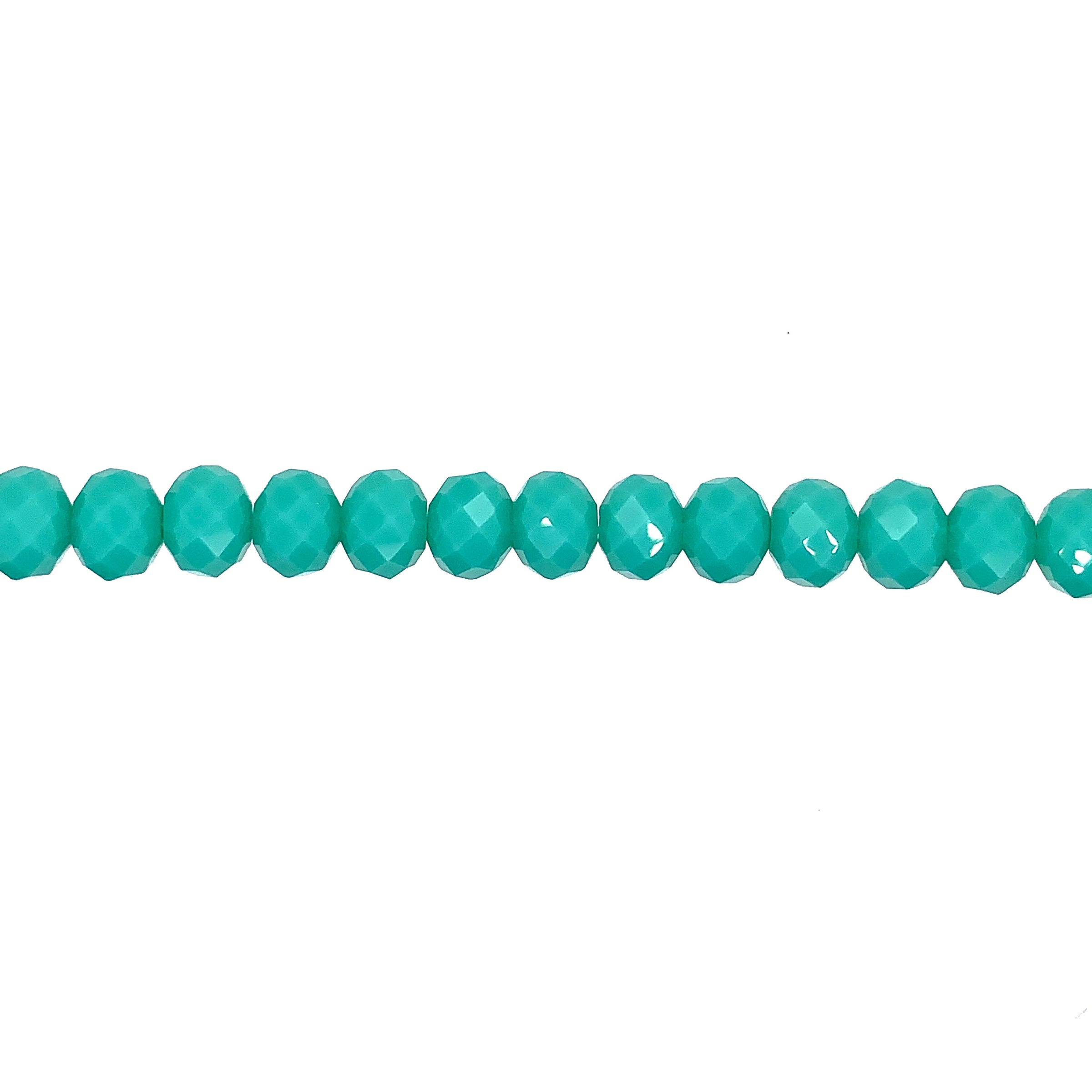 6x8mm Turquoise Crystal Rondelle - Faceted