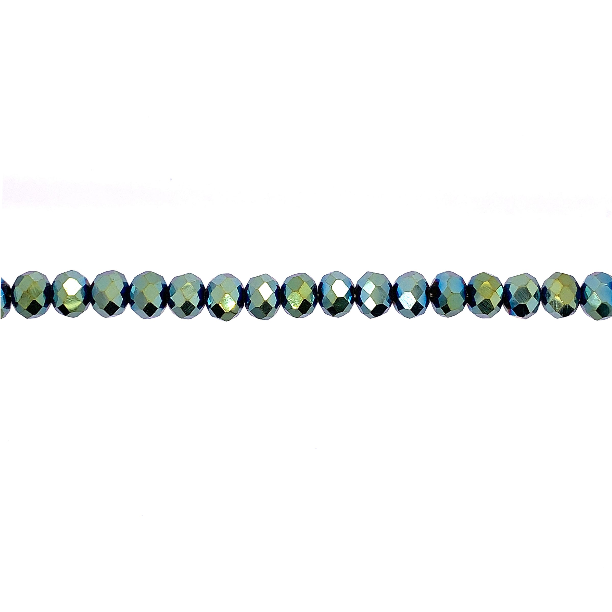 4x6mm Iridescent Green Crystal - Rondelle