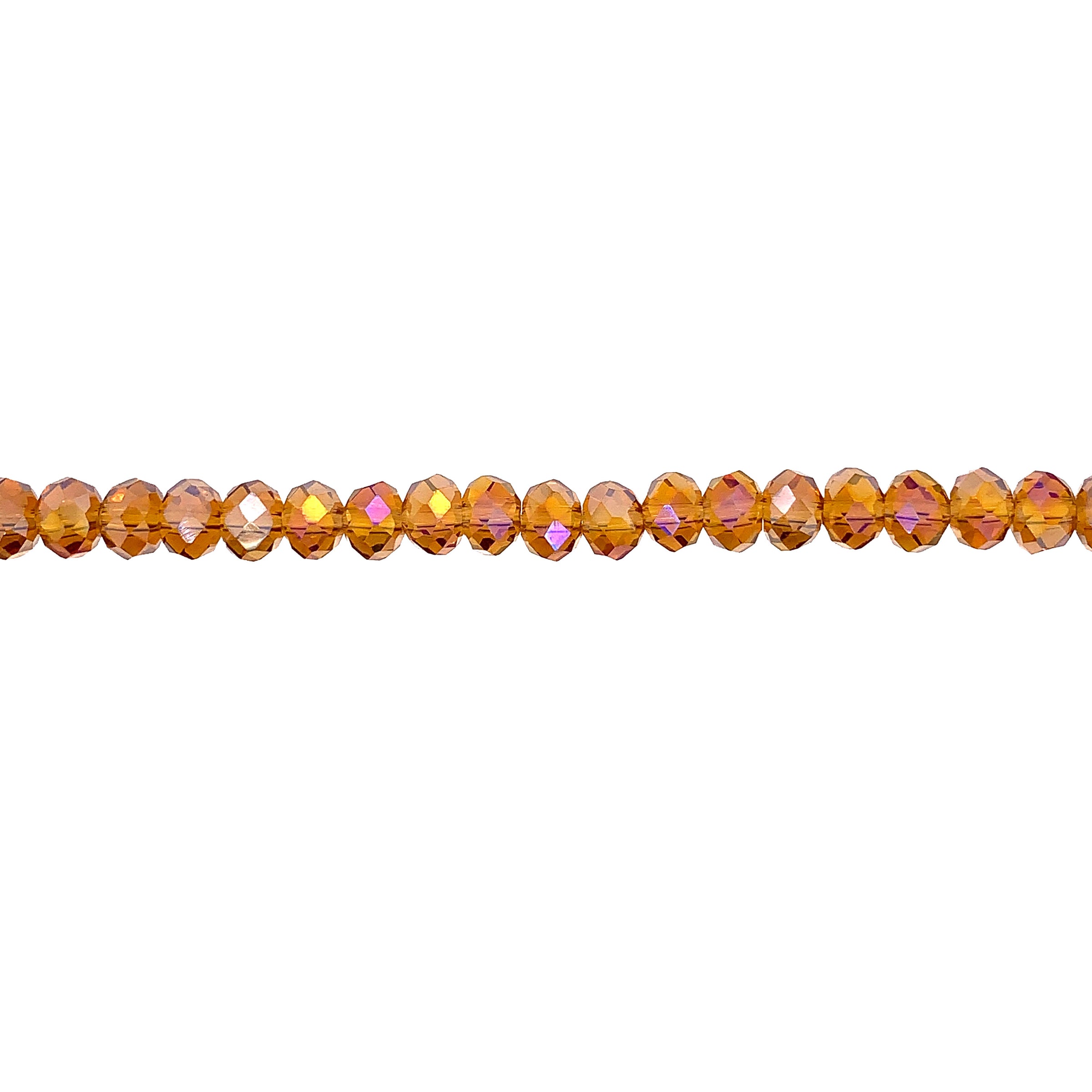 4x6mm Iridescent Amber Crystal - Rondelle