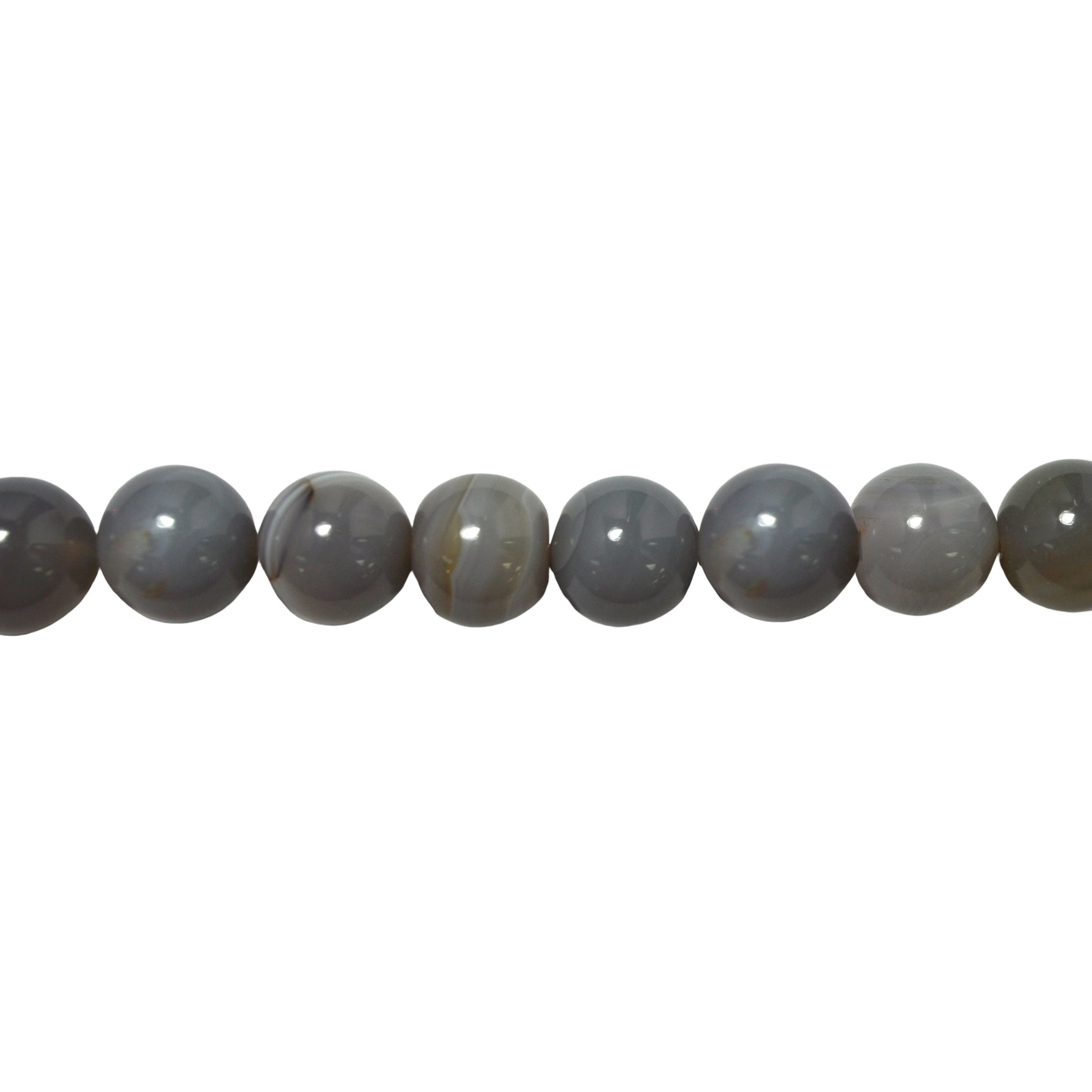12mm Gray Banded Agate - Round