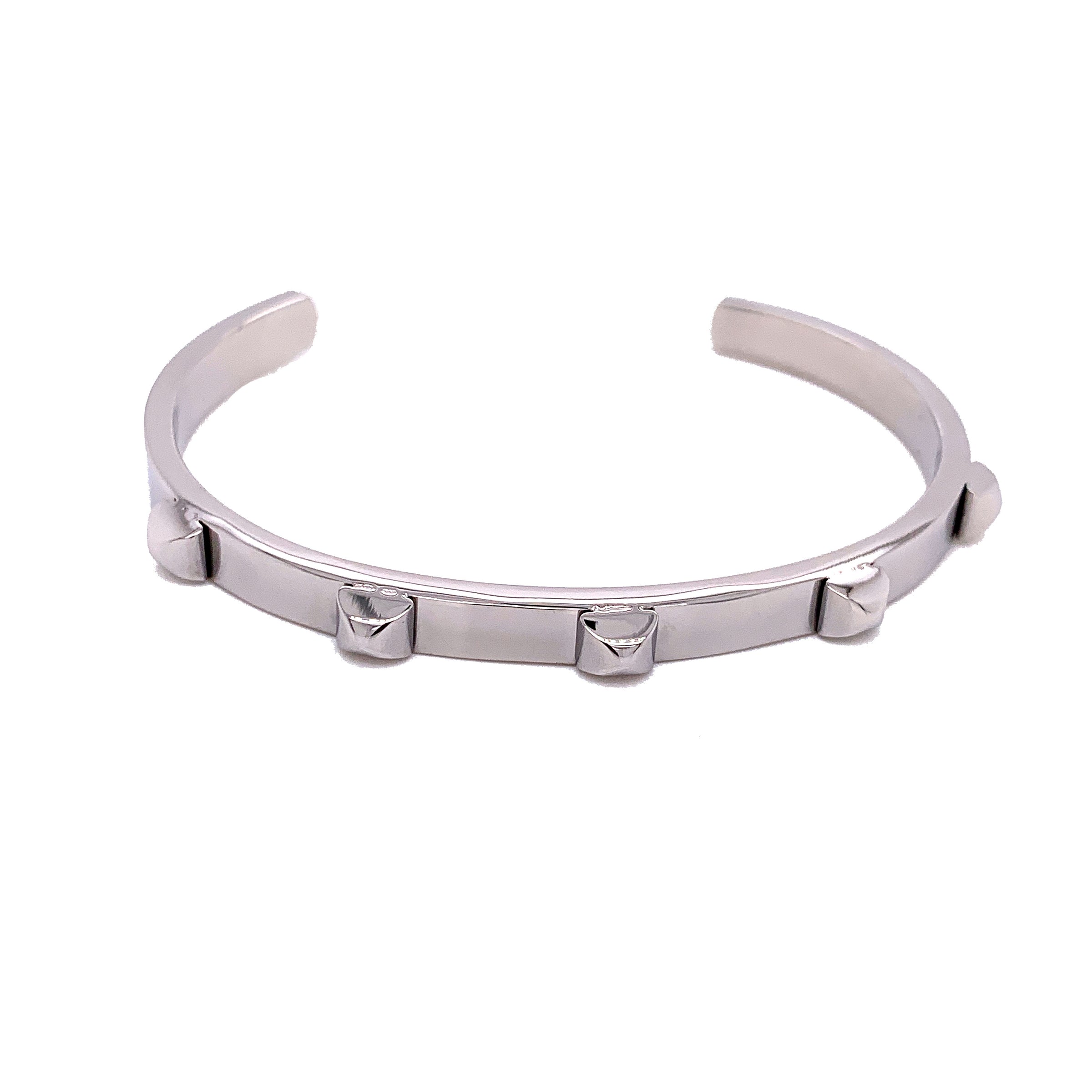 Silver Stud Bangle - Stainless Steel