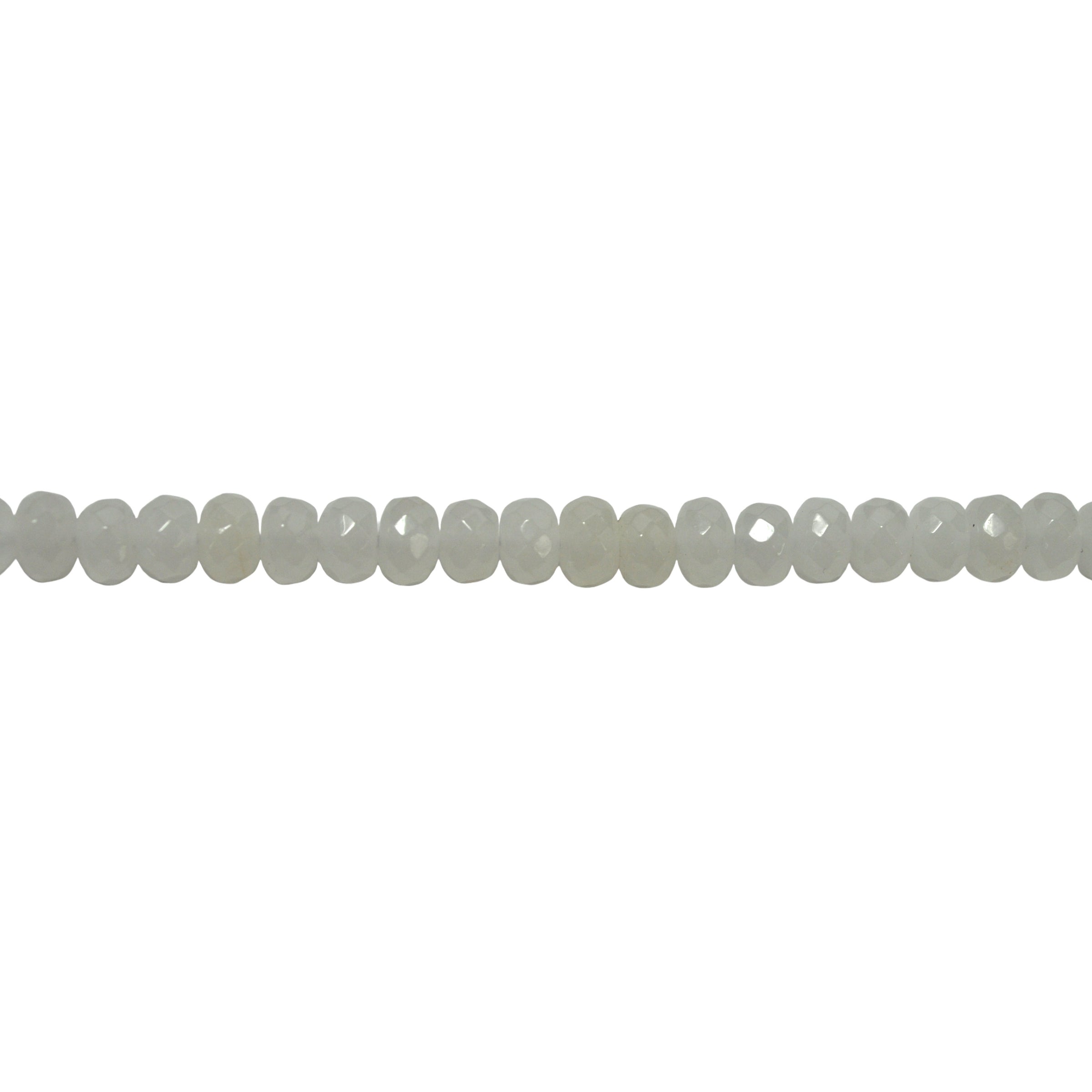 5x8mm White Jade - Faceted Rondelle