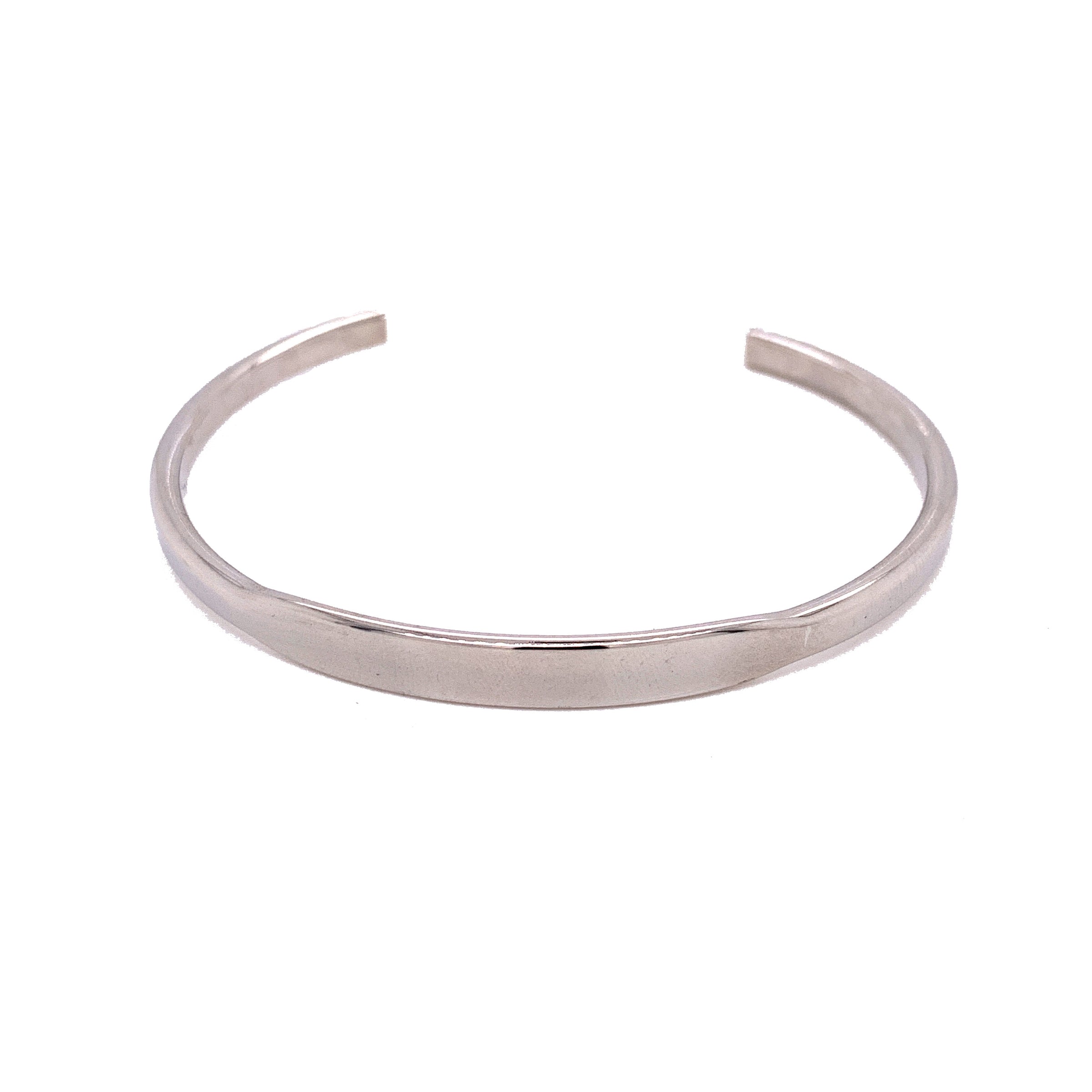 Silver Flat Top Bangle - Stainless Steel