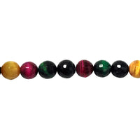 12mm Multicolor Tiger Eye - Faceted