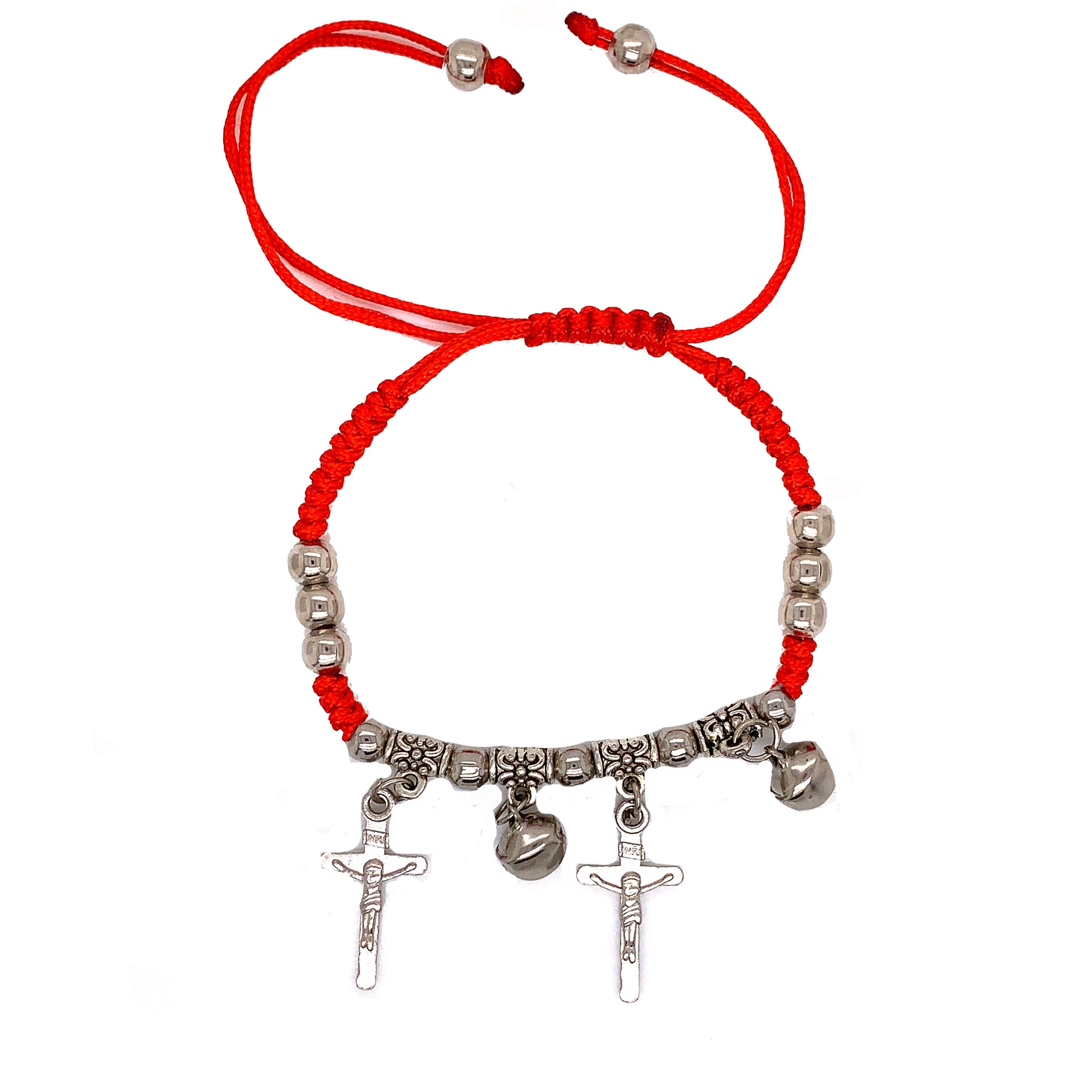 Red Macrame Buddha Charm Bracelet