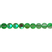12mm Frosted Green Opal Glass Beads - Round
