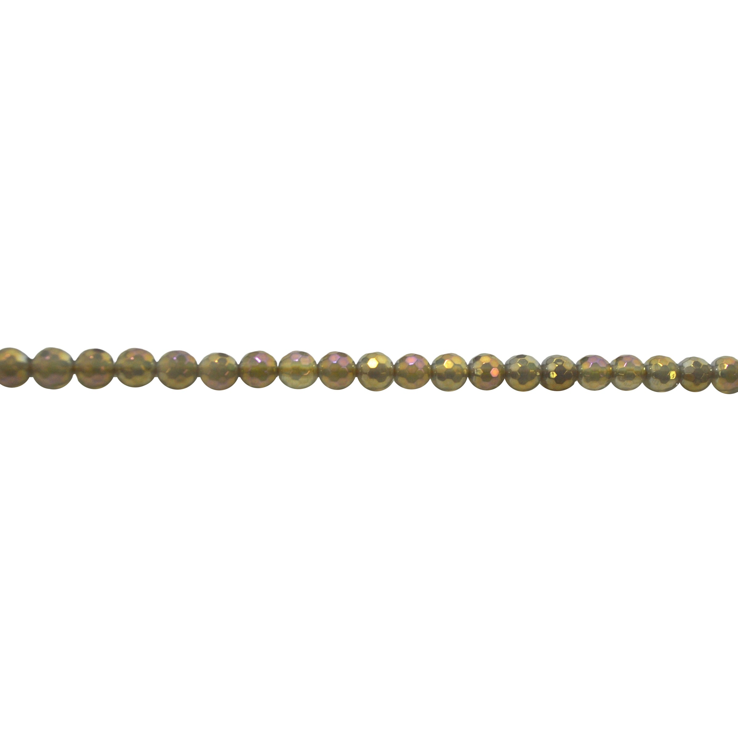6mm Iridescent Plated Champagne Agate - Faceted