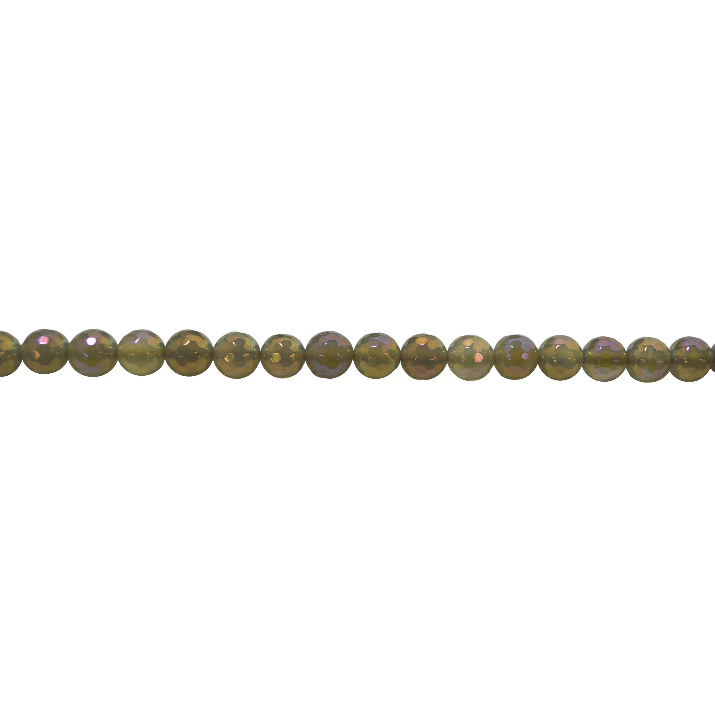 8mm Iridescent Plated Champagne Agate - Faceted