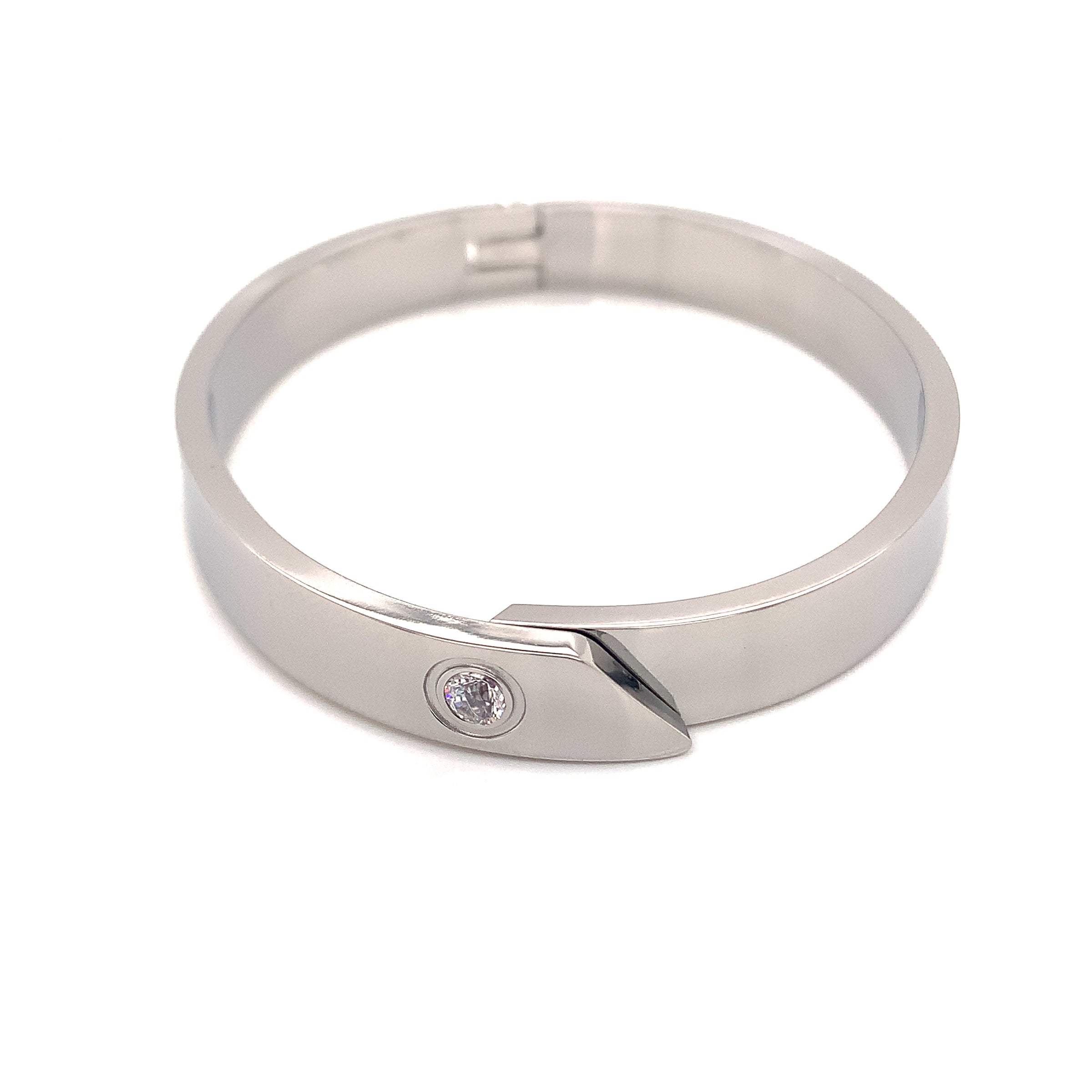 CZ  Engravable Bangle - Stainless Steel