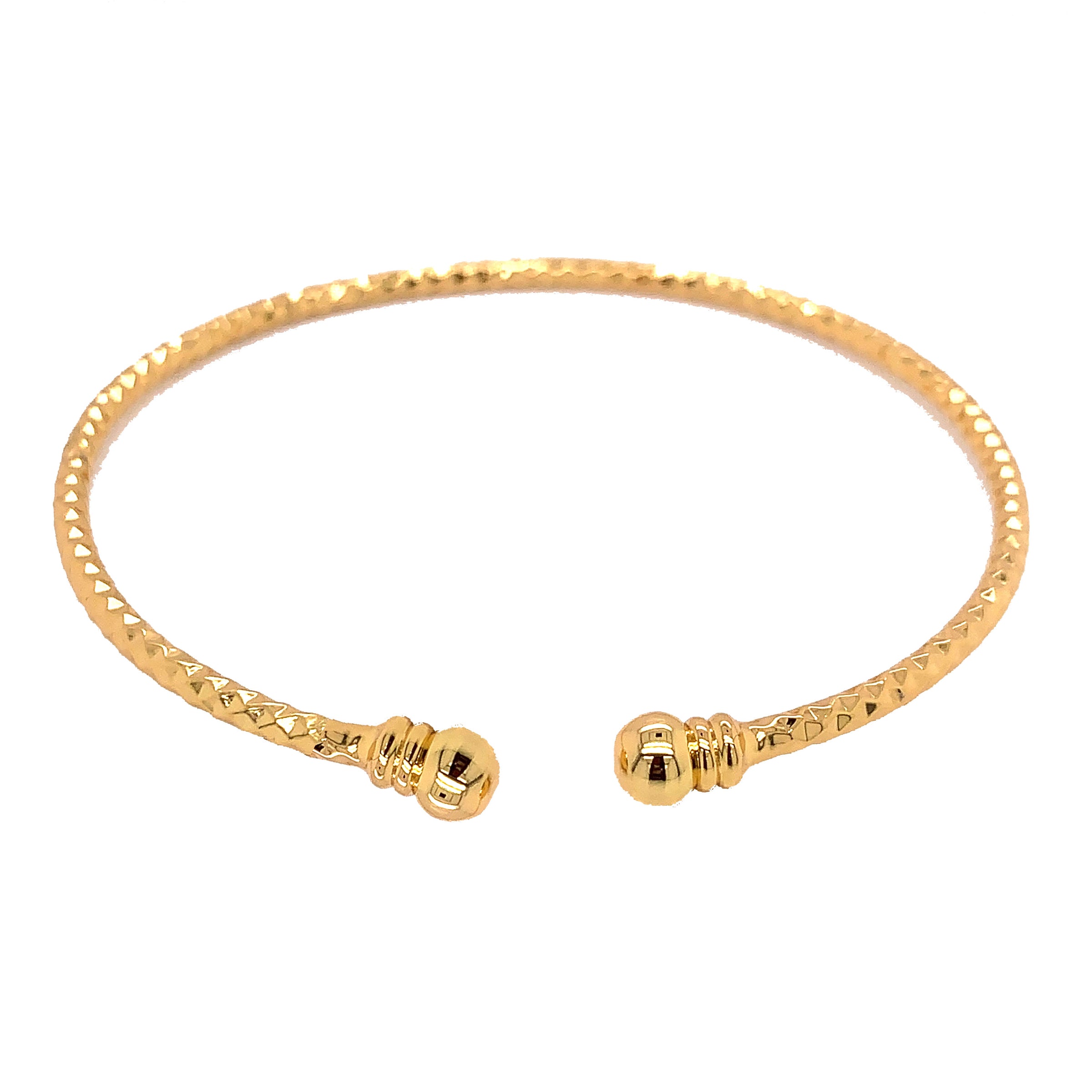 2mm Adjustable Ridged Cuff 2.5" - Gold Filled