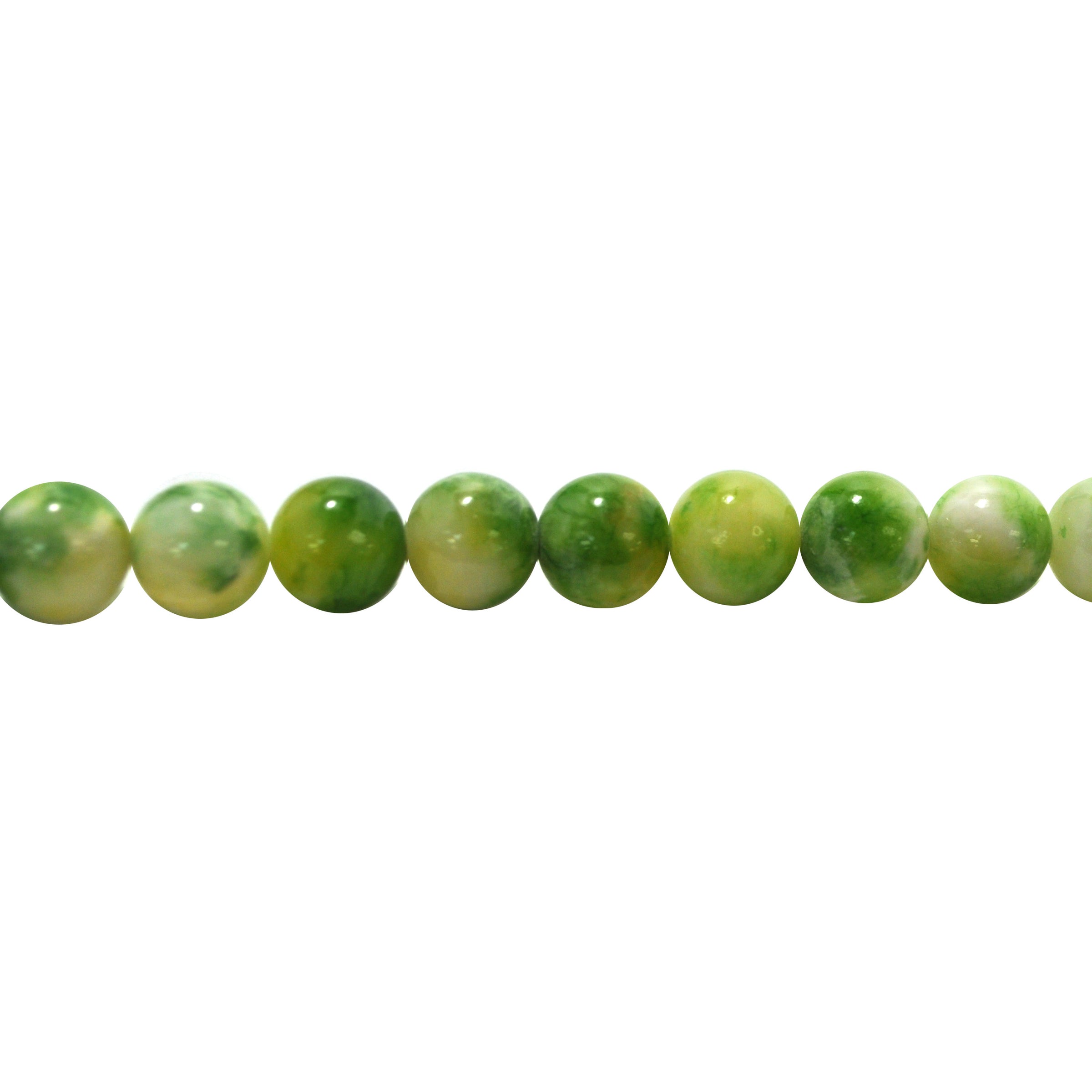 12mm Green/Yellow Mashan Jade - Round