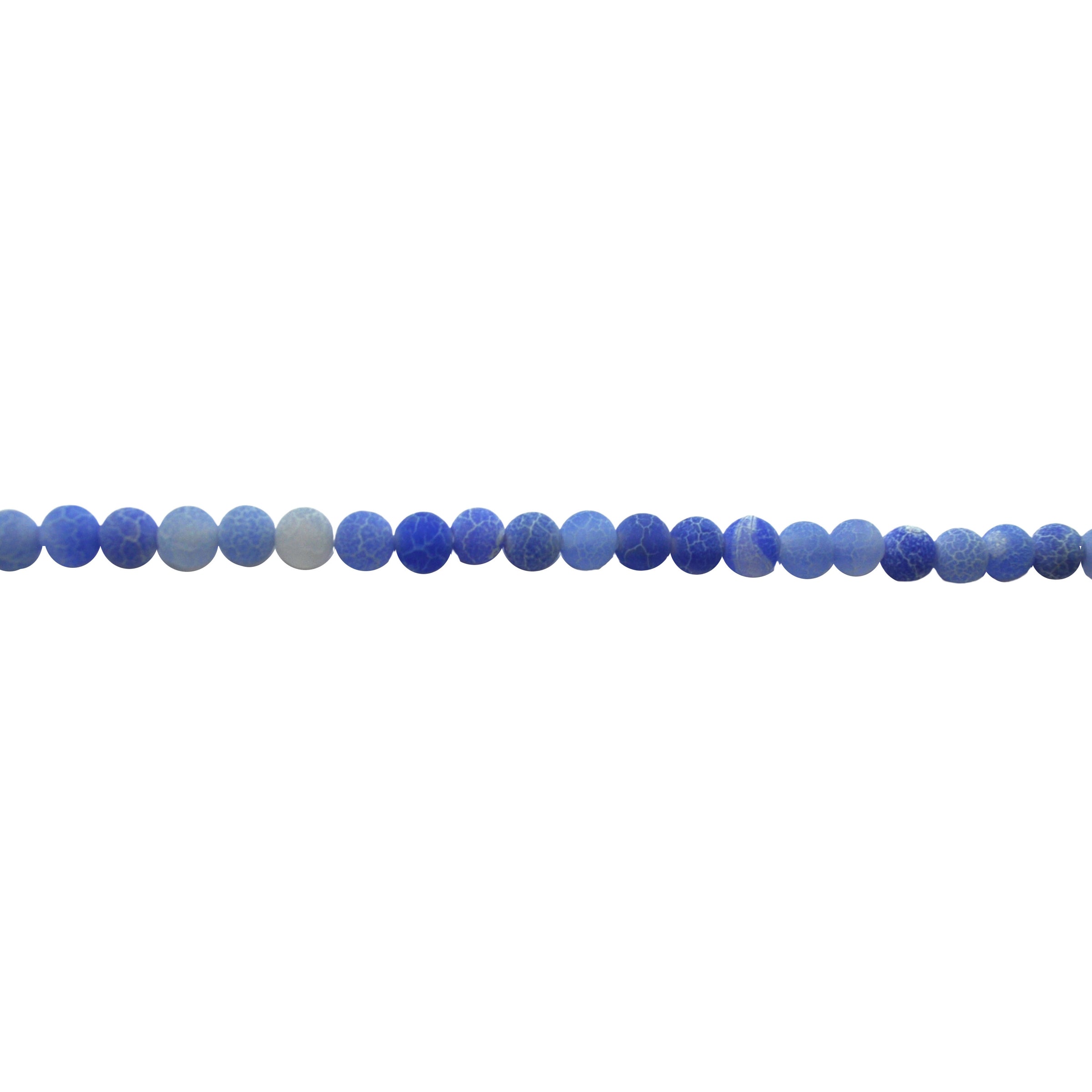 6mm Light Blue Cracked Agate - Round