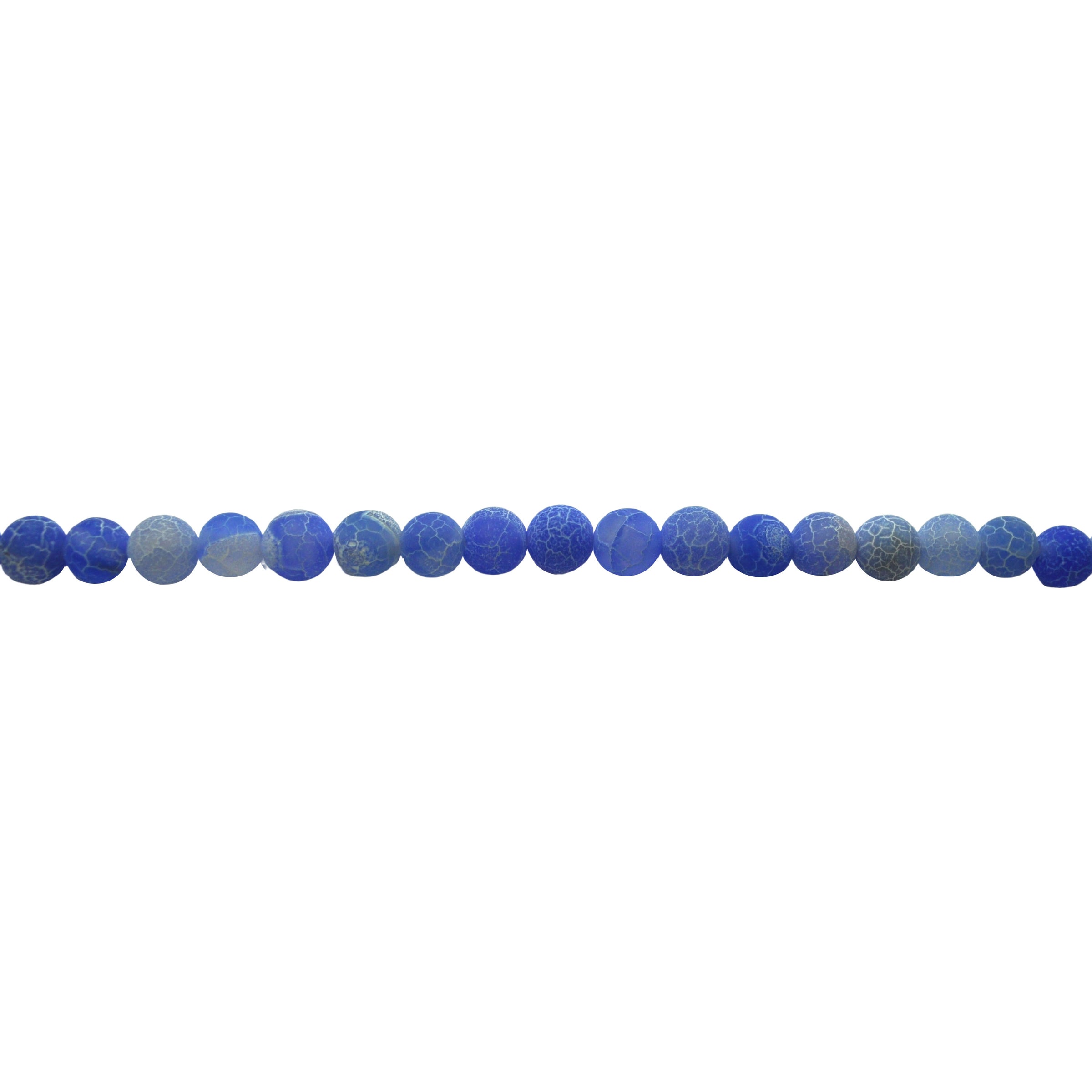 8mm Light Blue Cracked Agate - Round