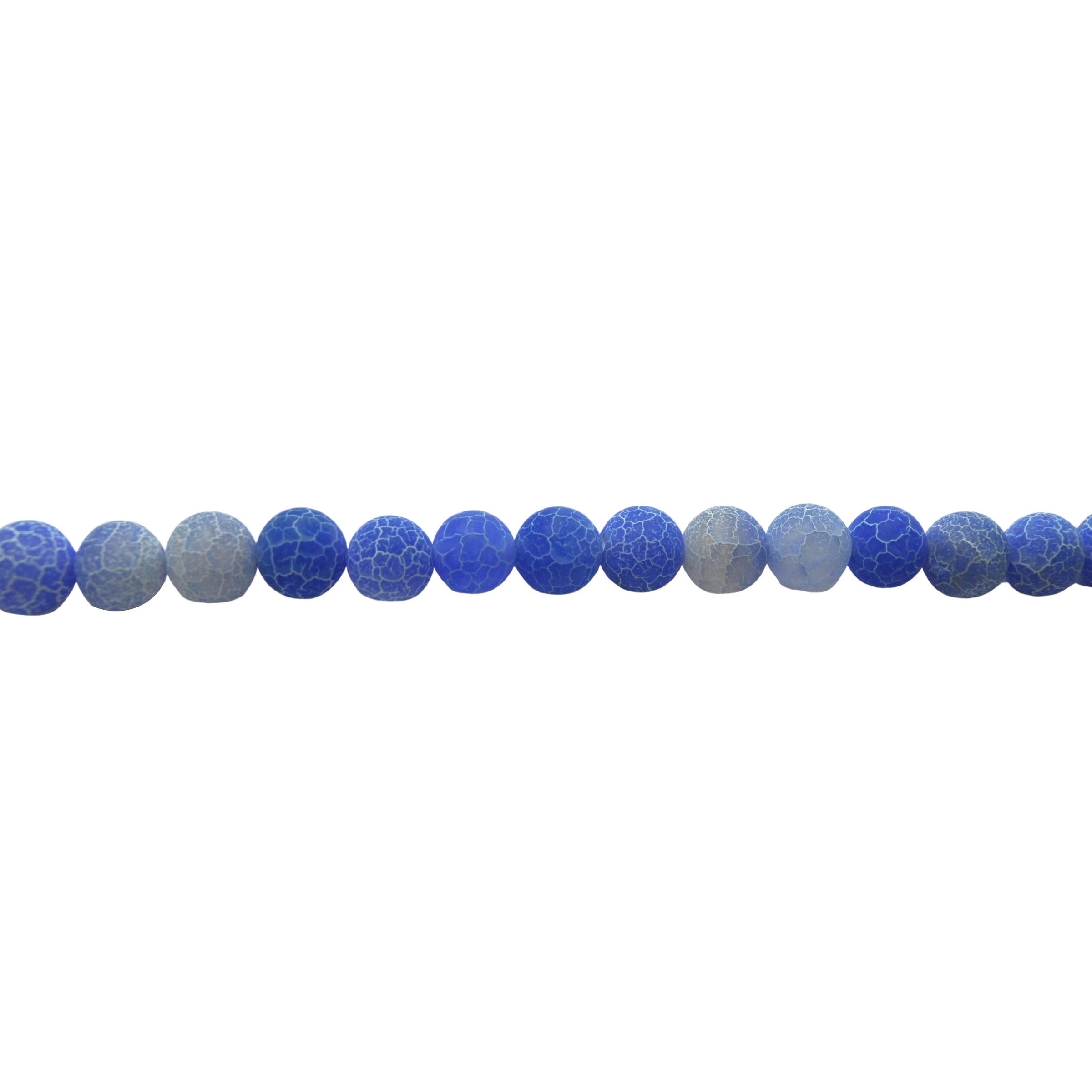 10mm Light Blue Cracked Agate - Round