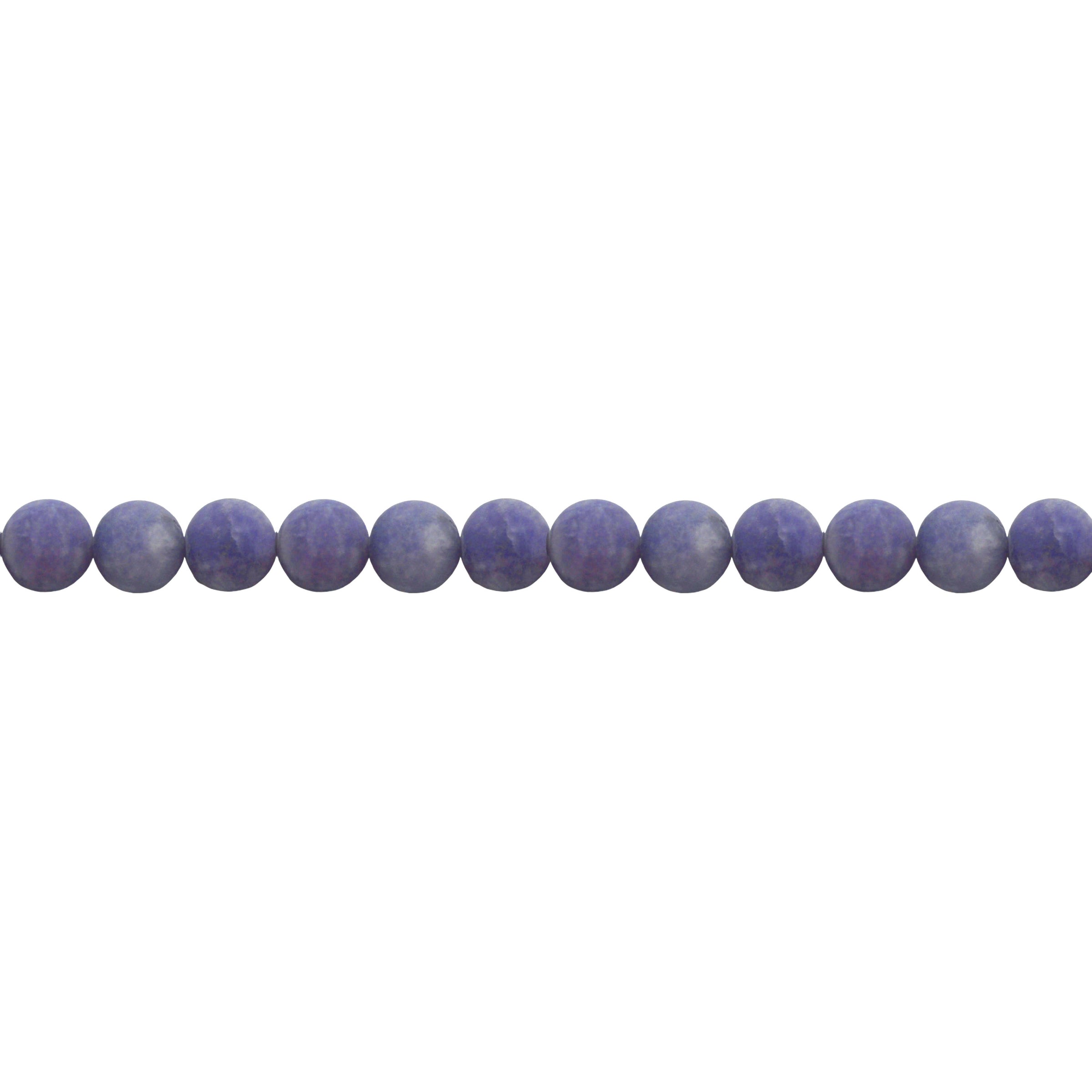 8mm Matte Basin Blue Jade - Round
