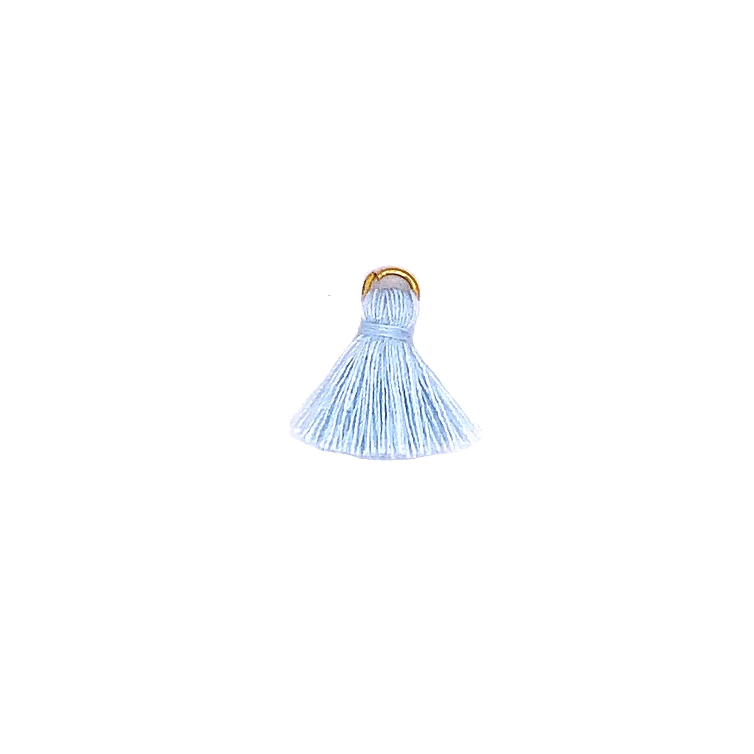 18mm Baby Blue Tassel with Gold Jump Ring