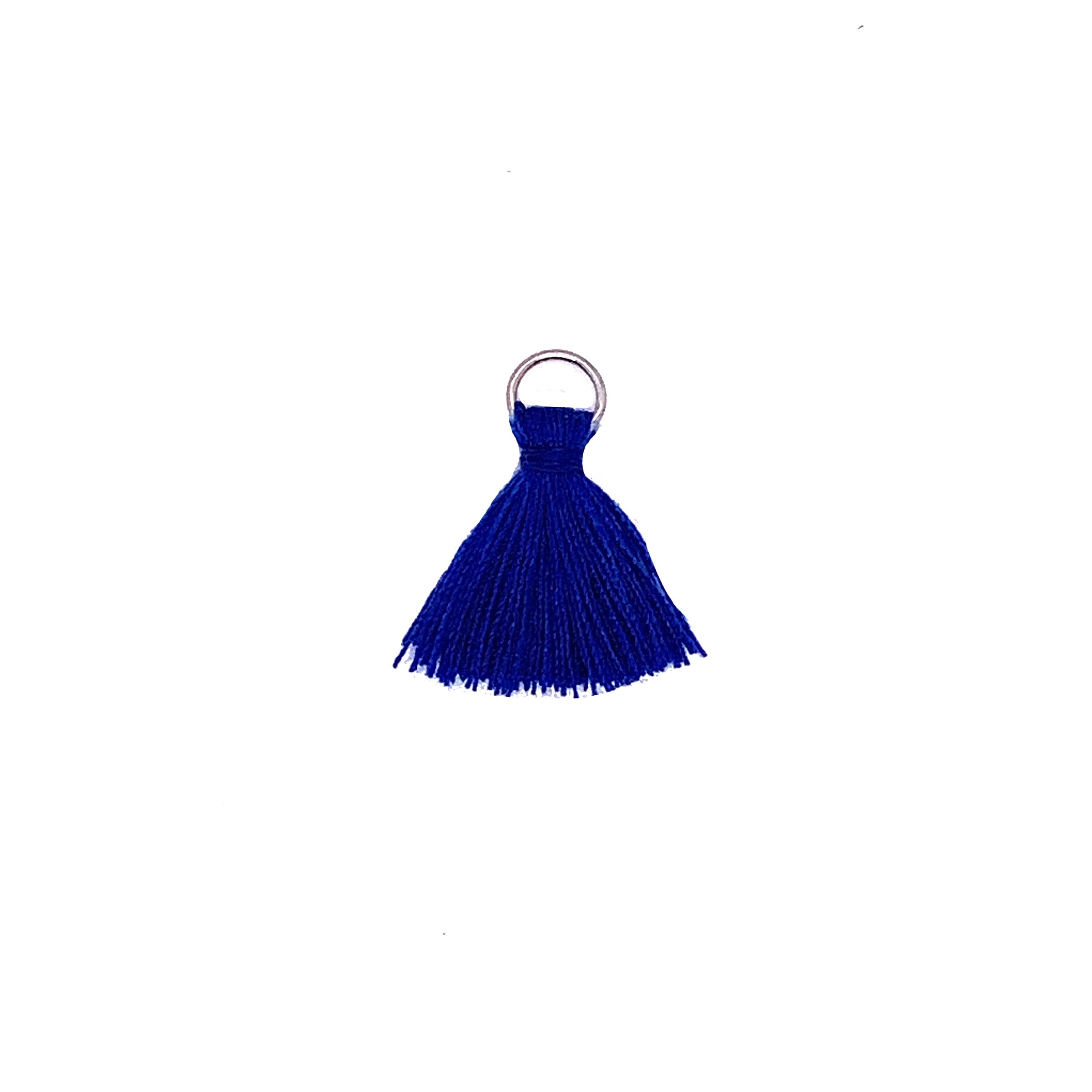 18mm Blue Tassel with Silver Jump Ring