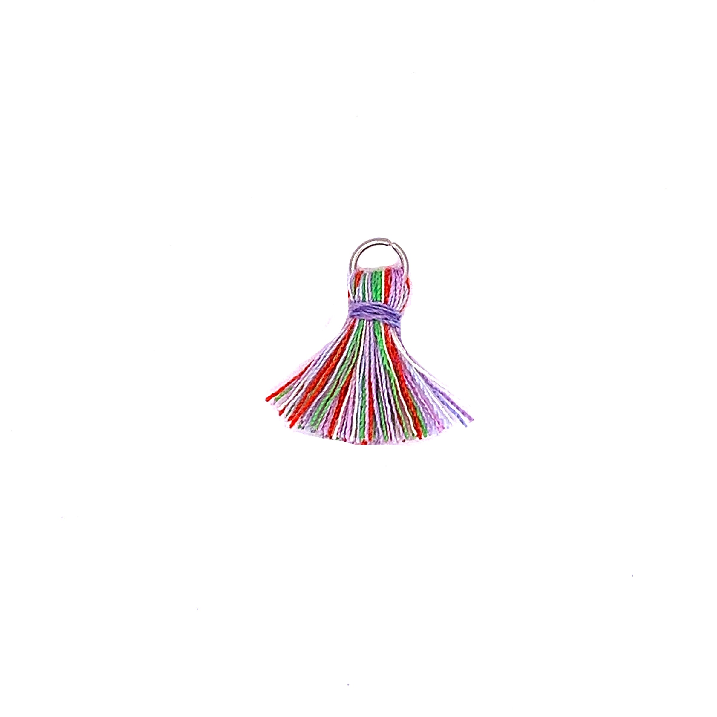 18mm Multi Color Tassel with Silver Jump Ring
