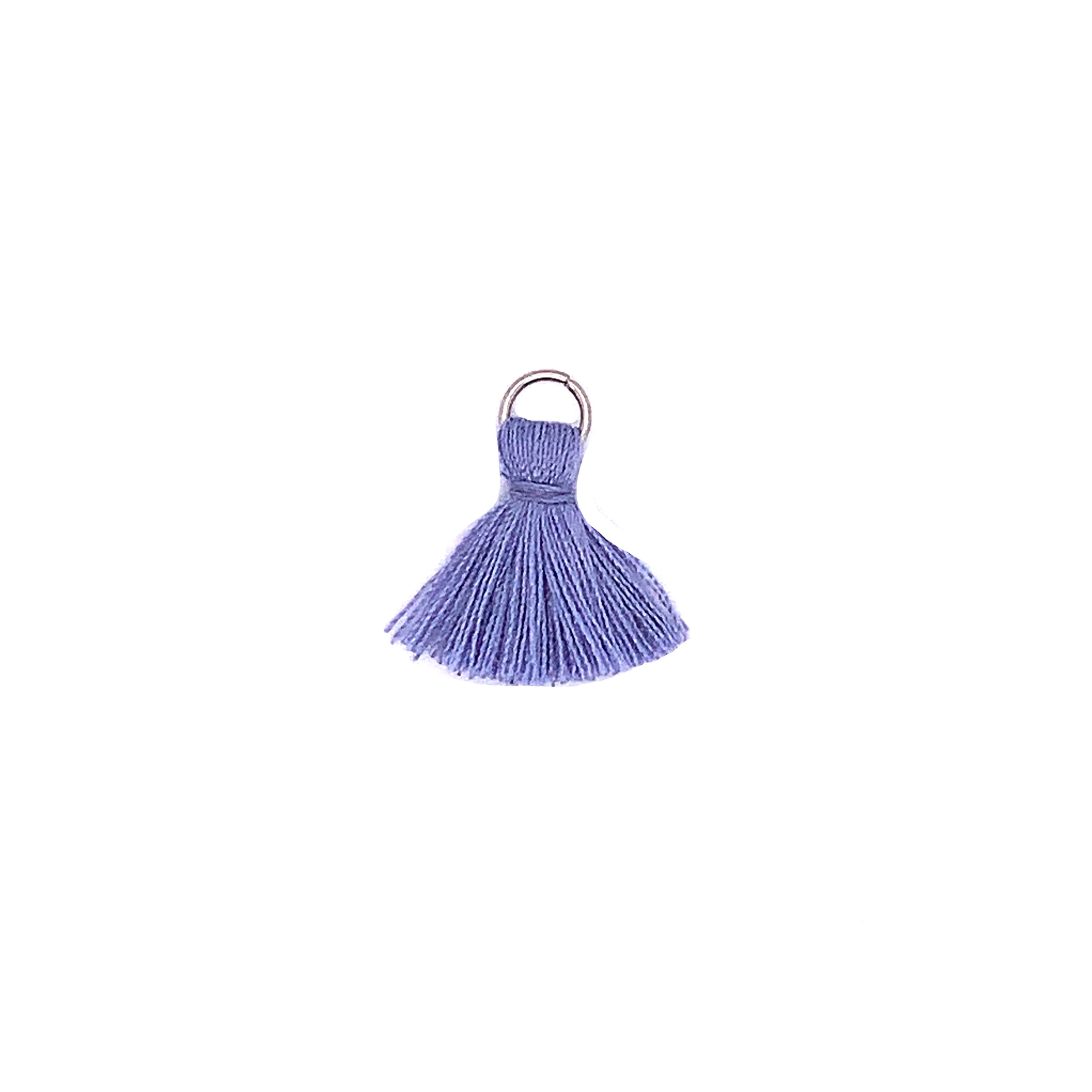 18mm Periwinkle Tassel with Silver Jump Ring