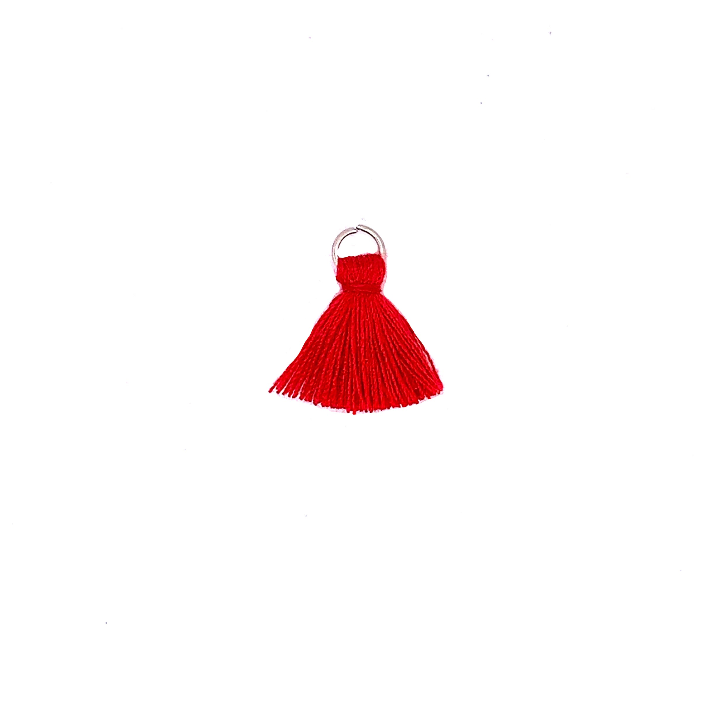 18mm Red Tassel with Silver Jump Ring
