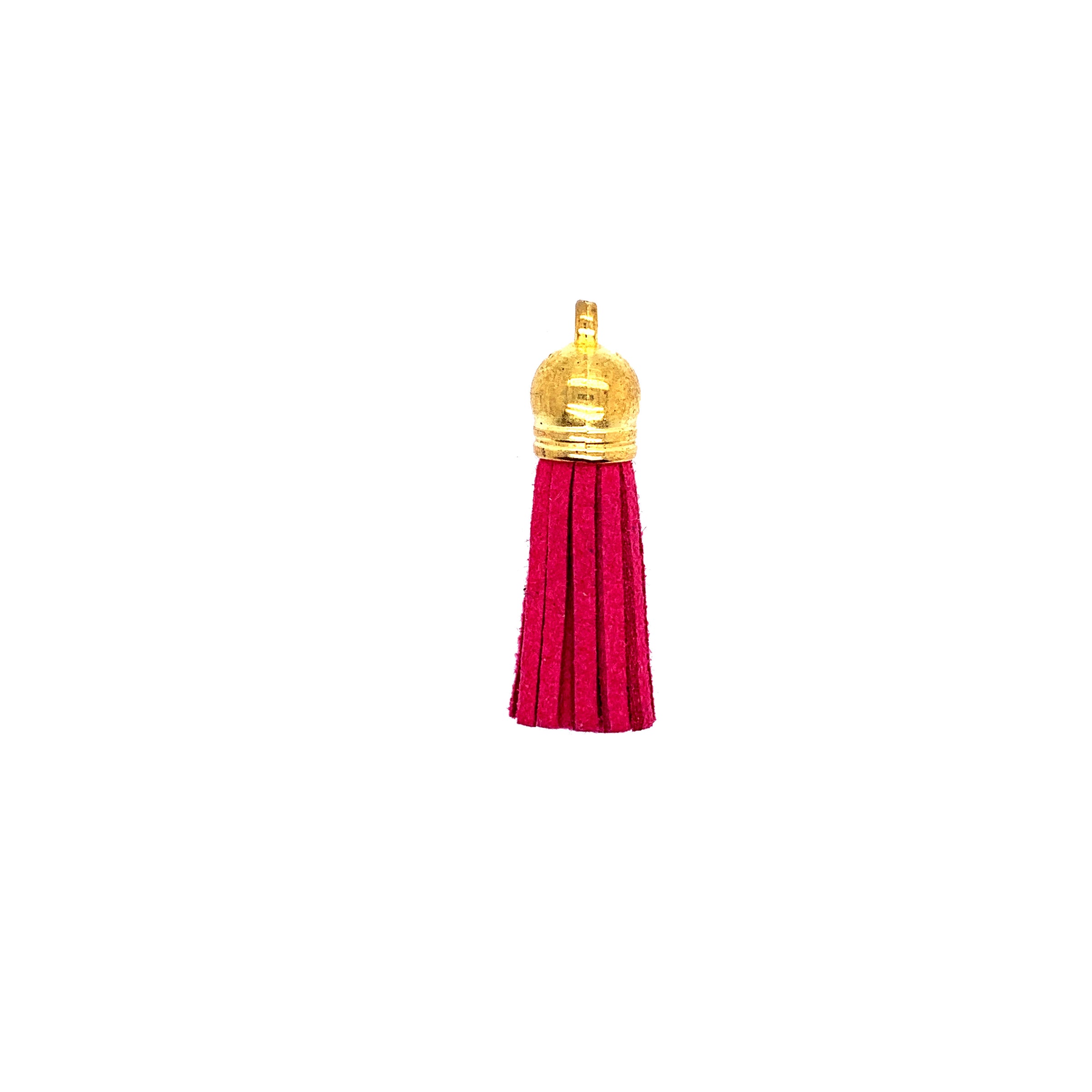 Short Fuchsia Tassel with Gold Cap