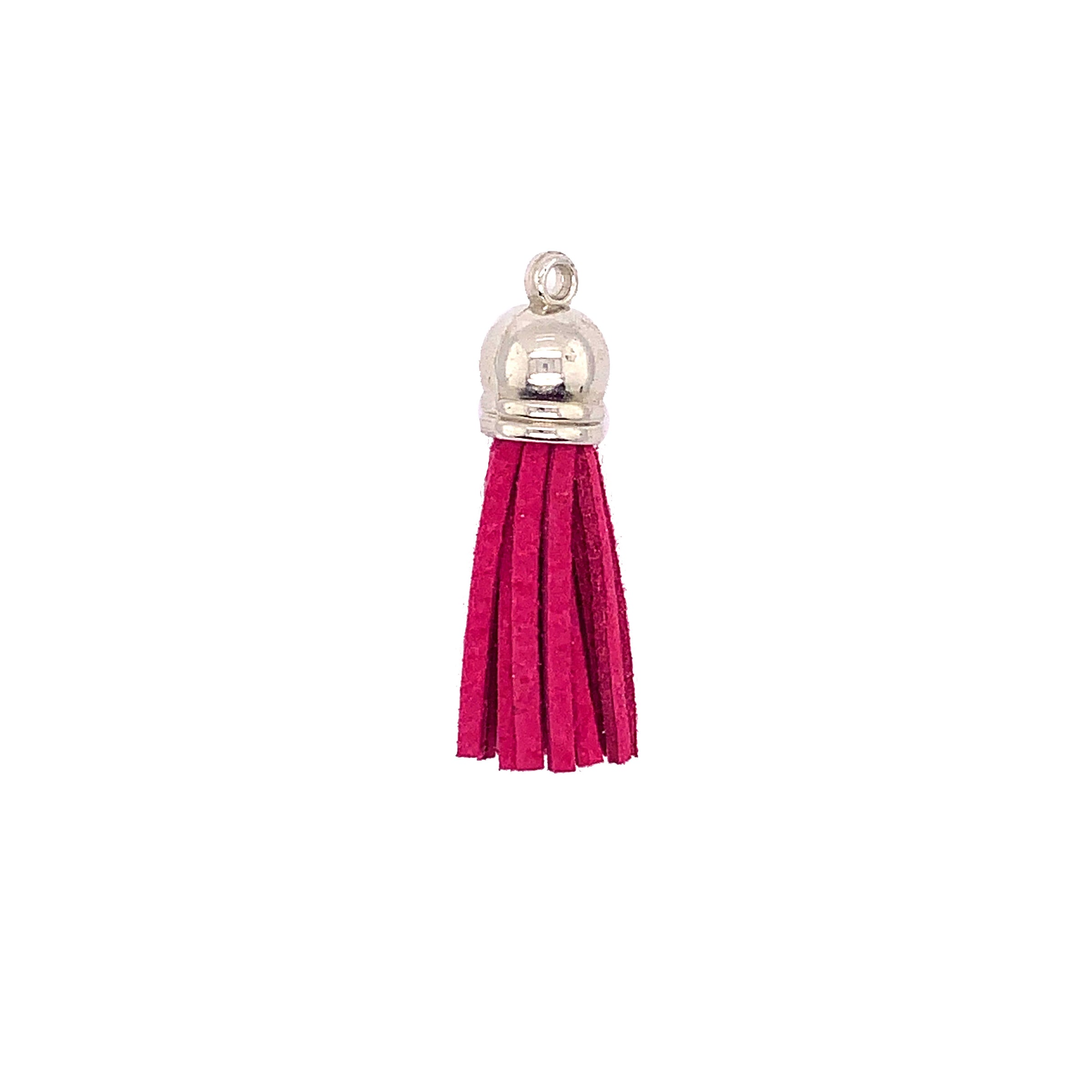 Short Fuchsia Tassel with Silver Cap
