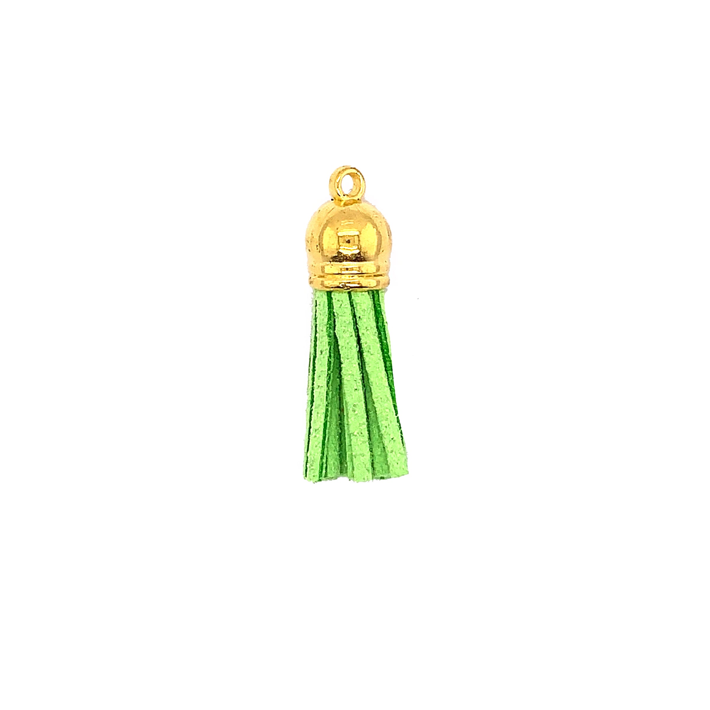 Short Lime Green Tassel with Gold Cap