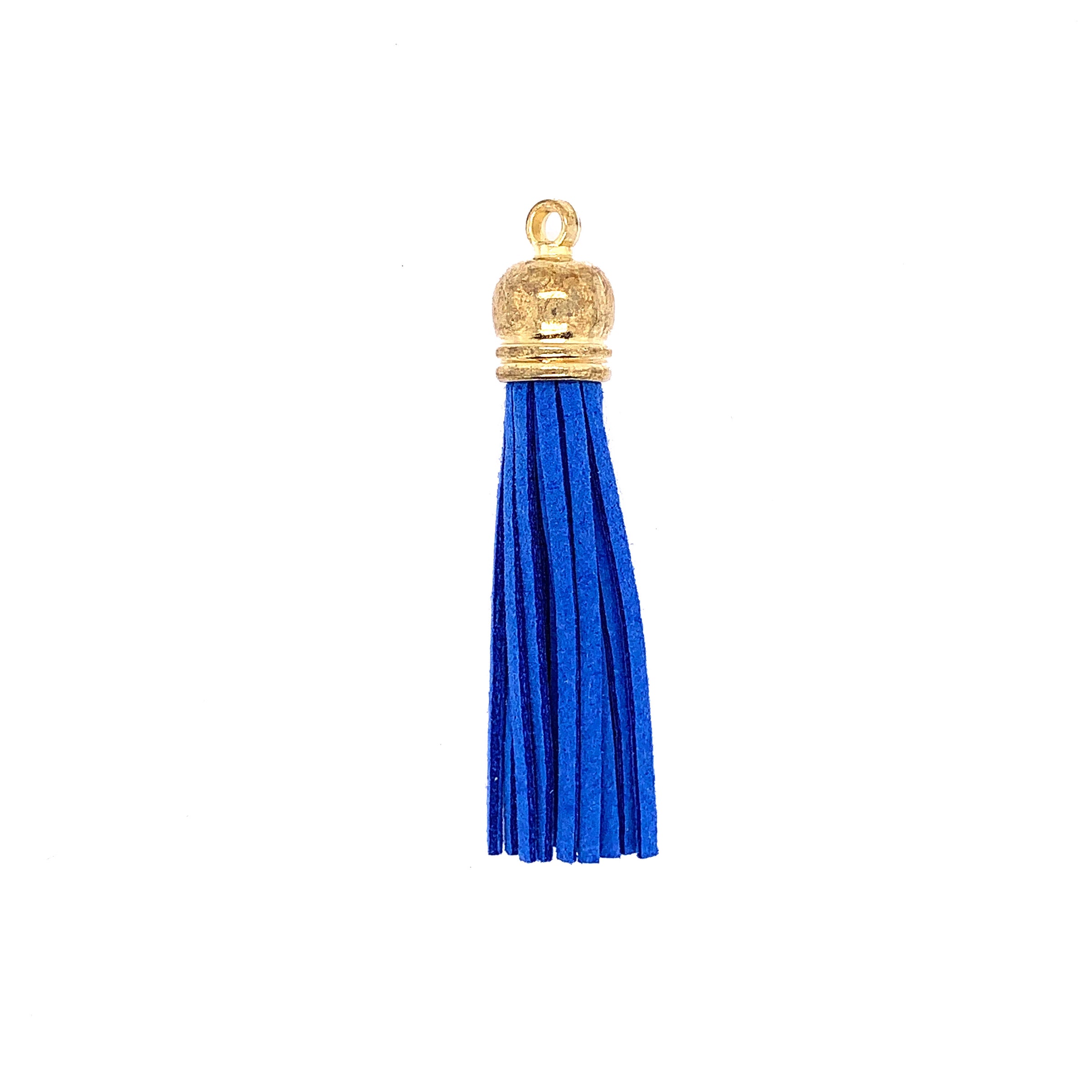Long Blue Tassel with Gold Cap