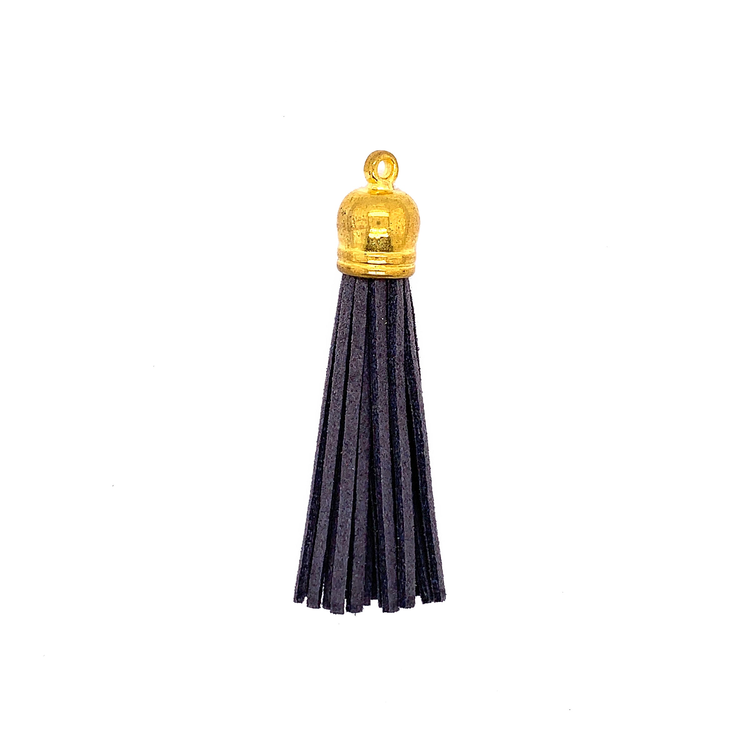 Long Gray Tassel with Gold Cap