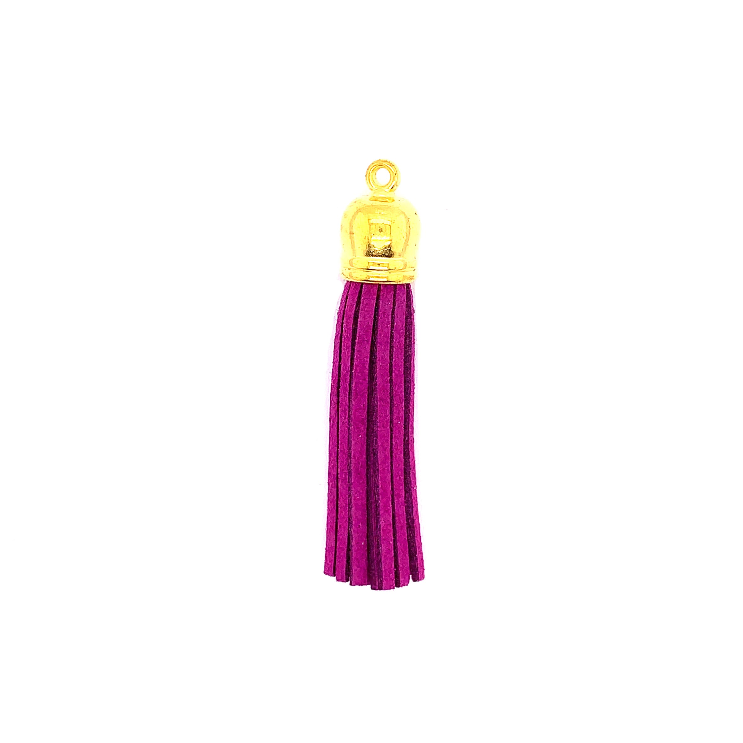 Long Purple Tassel with Gold Cap