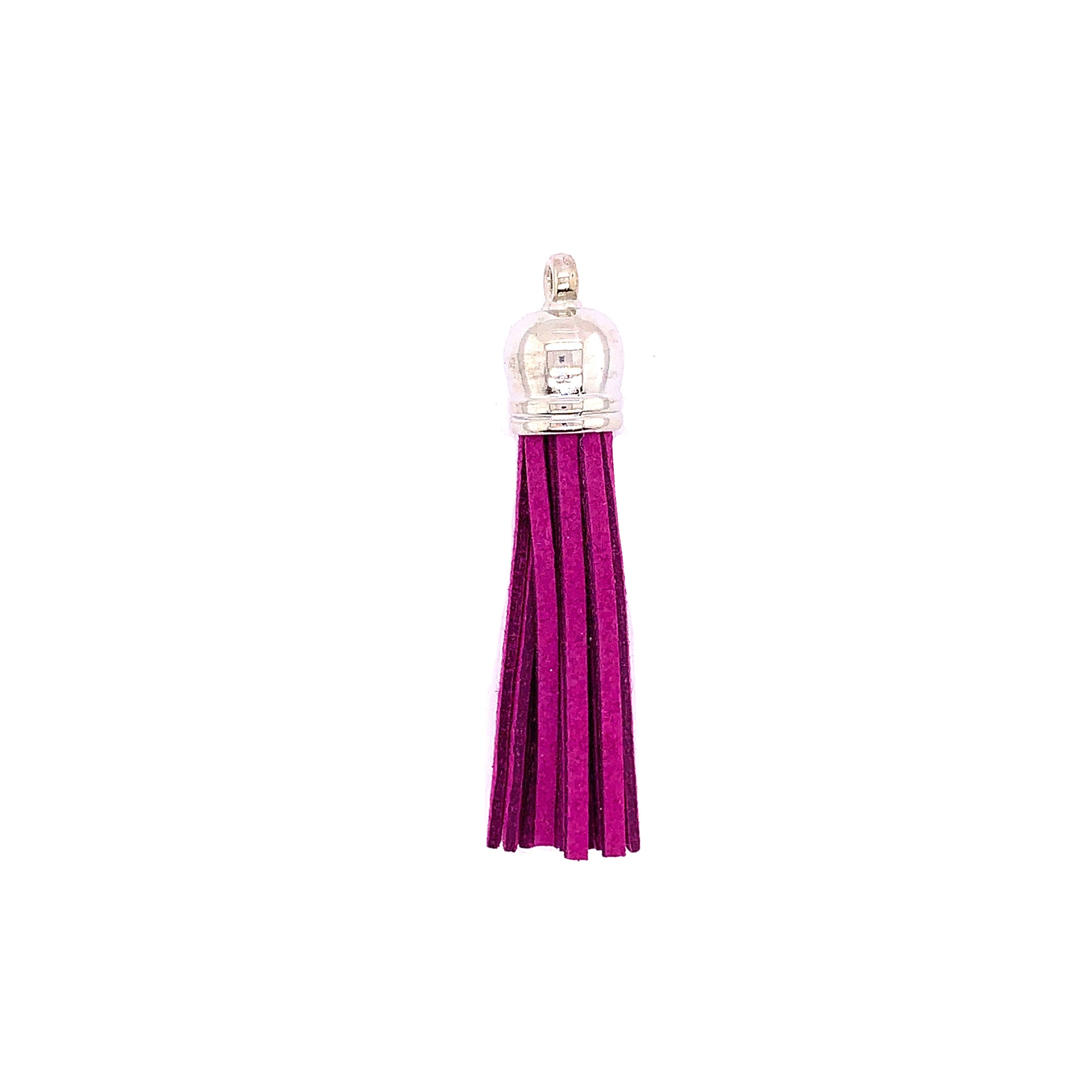 Long Purple Tassel with Silver Cap