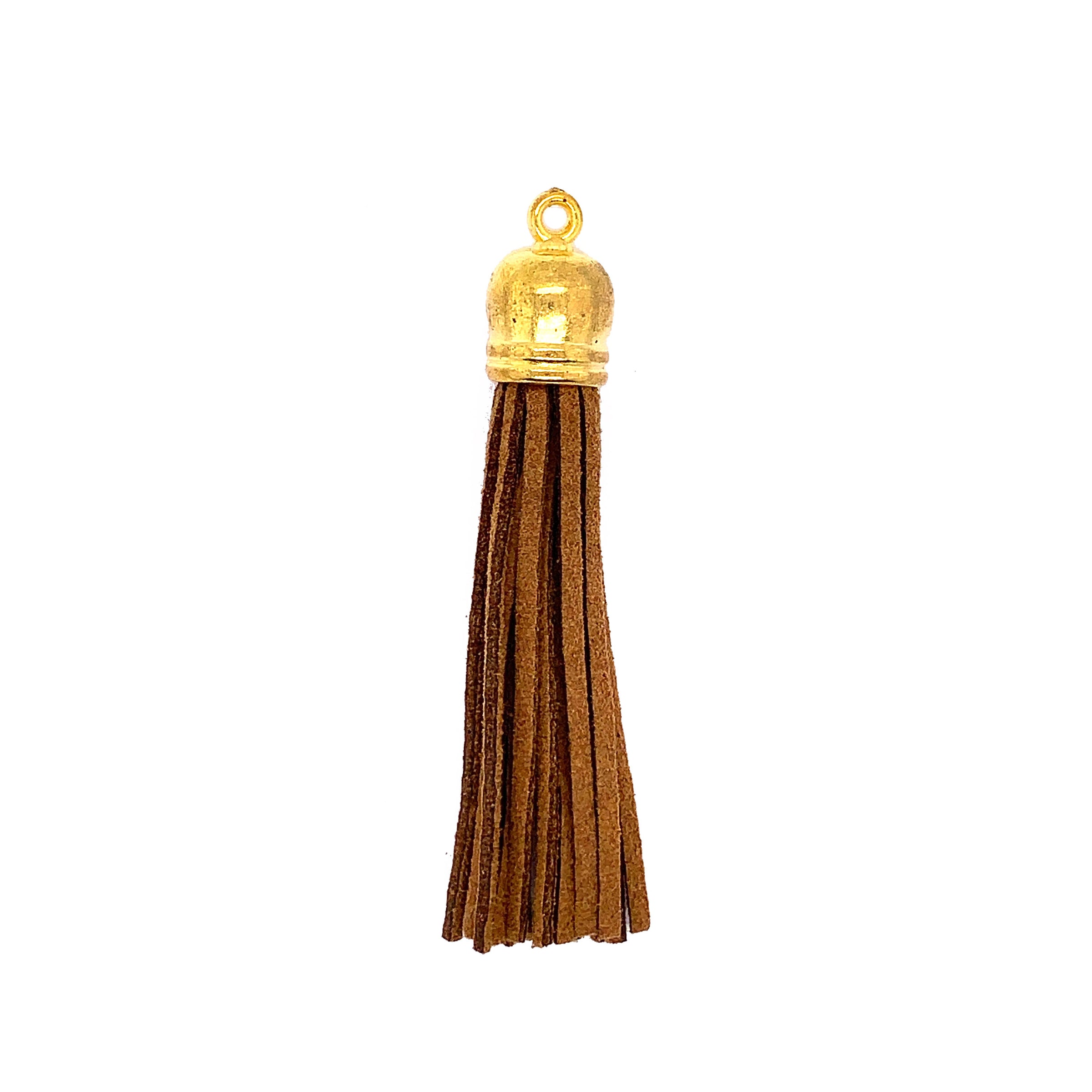 Long Tan Tassel with Gold Cap