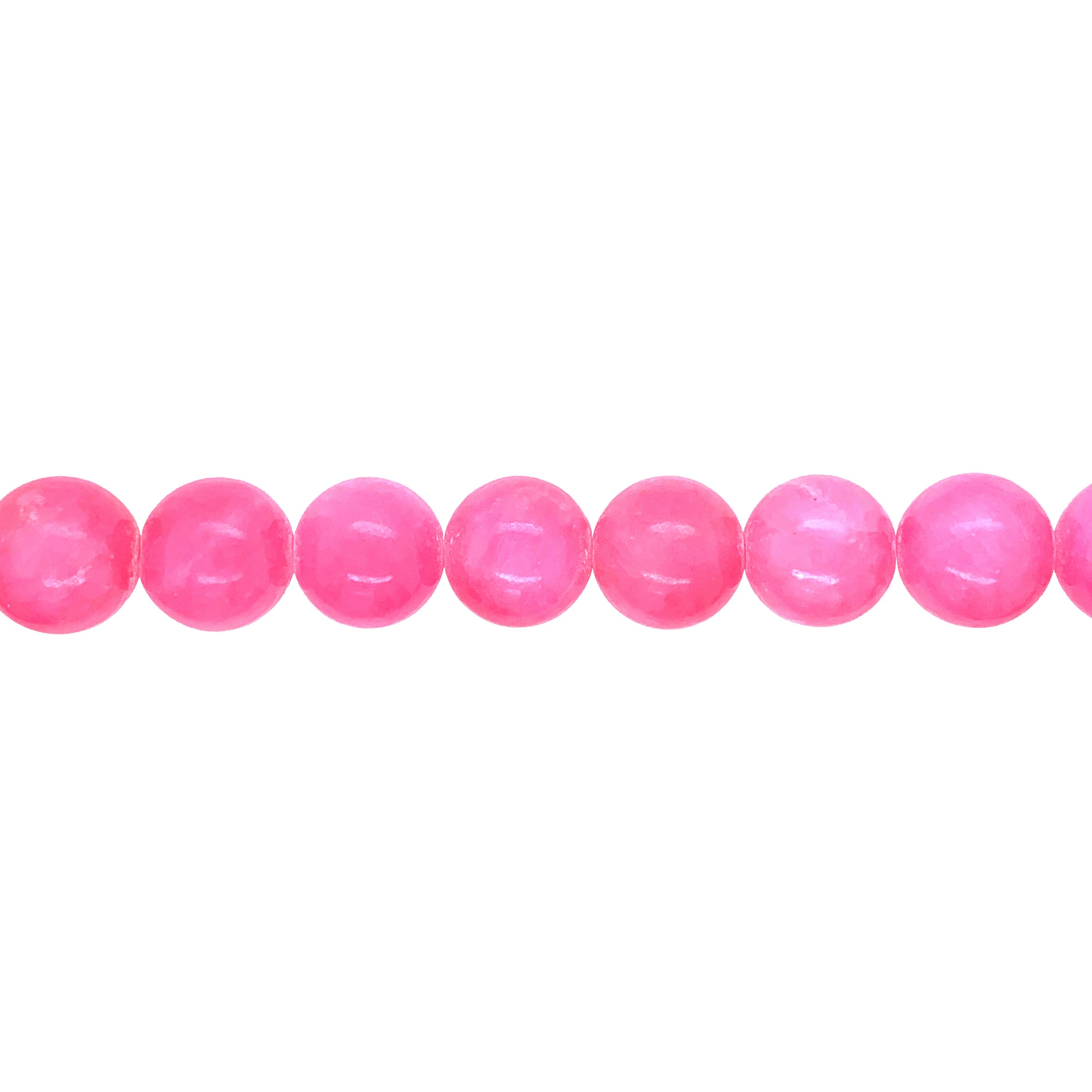 12mm Hot Pink Mashan Jade - Roun