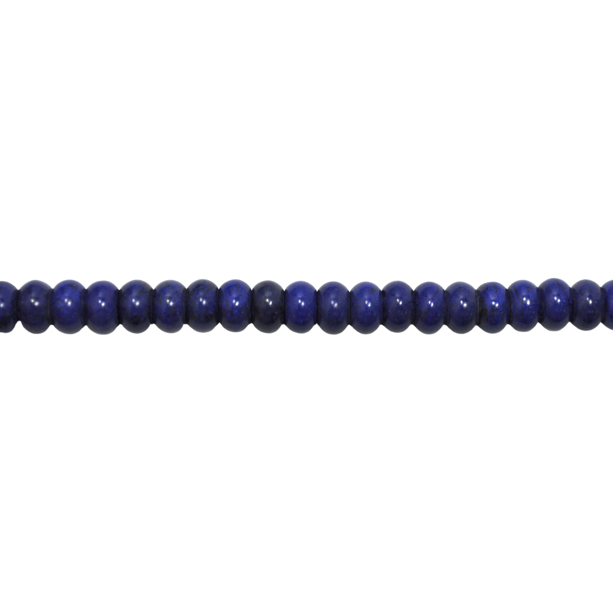 6mm x 12mm Blue Synthetic Turquoise - Rondelle
