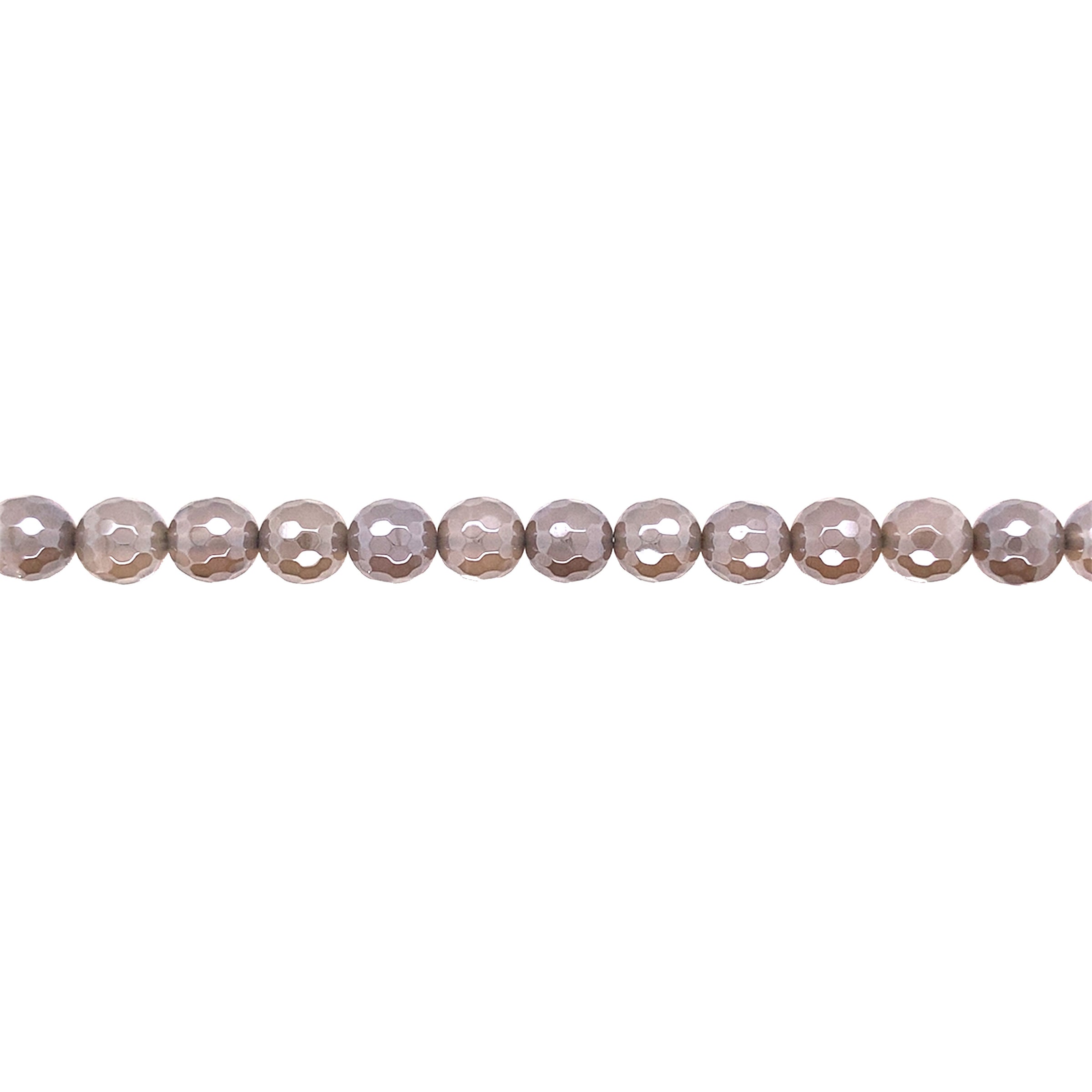 8mm Iridescent Plated Gray Agate - Faceted