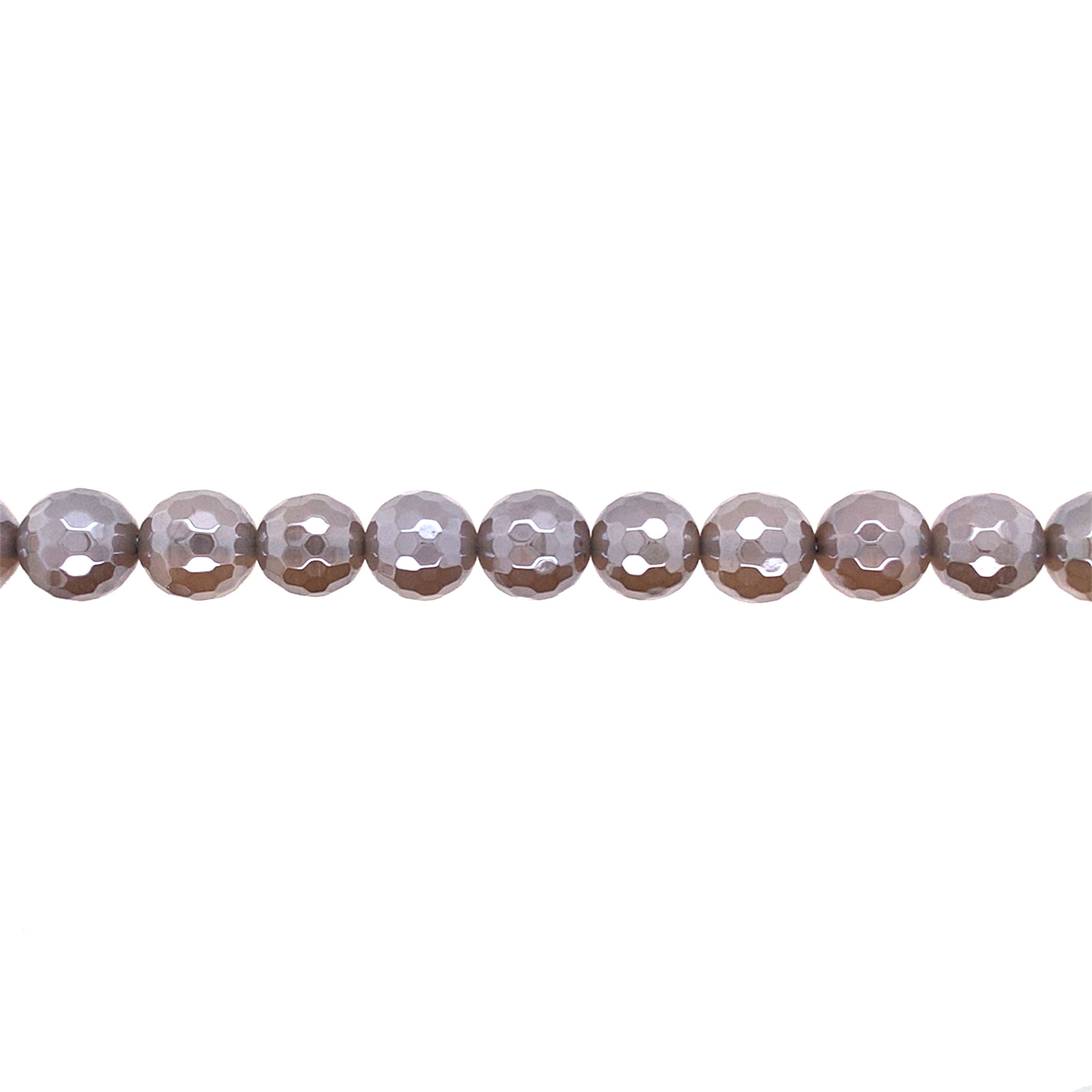 10mm Iridescent Plated Gray Agate - Faceted