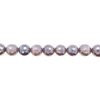 12mm Iridescent Plated Gray Agate - Faceted