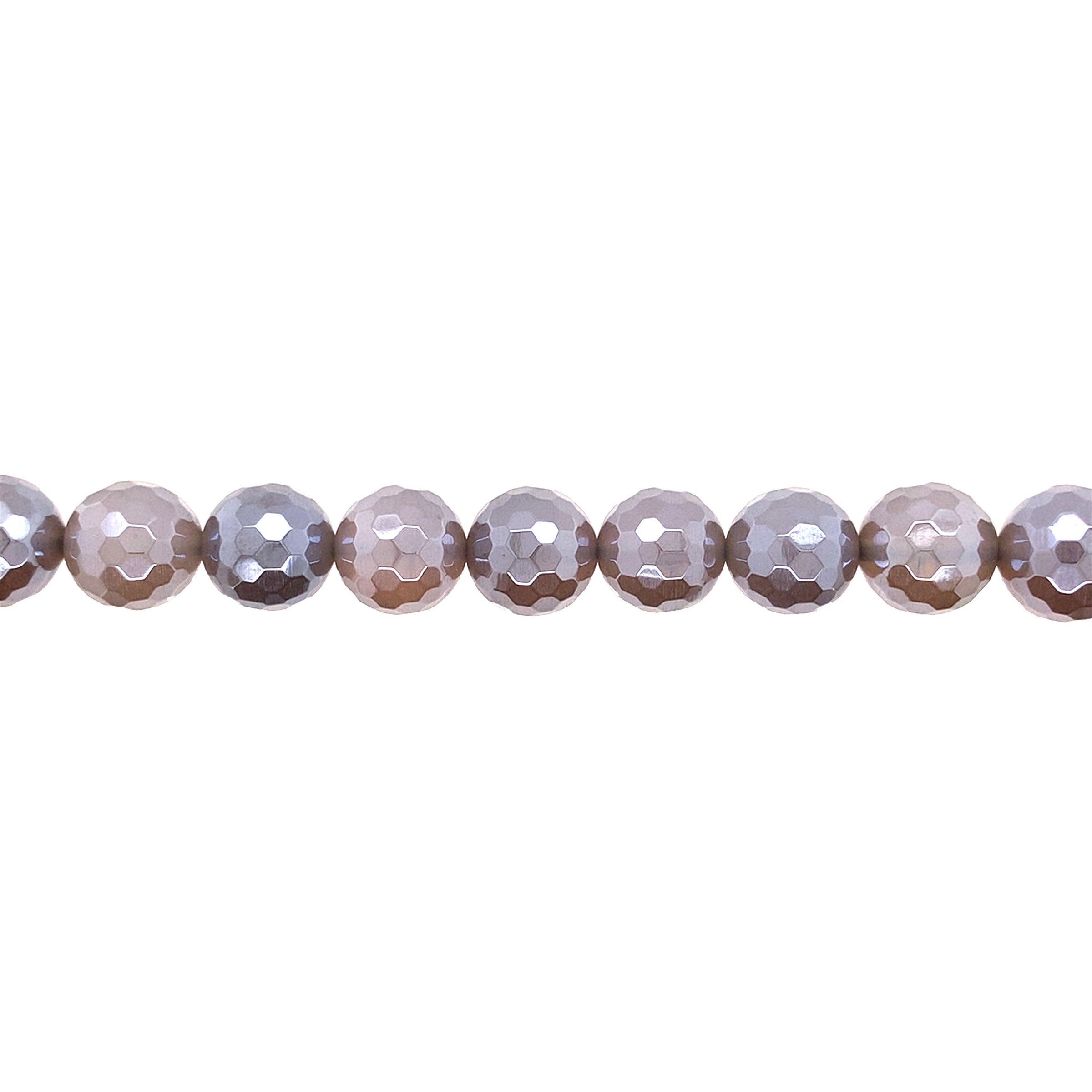 12mm Iridescent Plated Gray Agate - Faceted