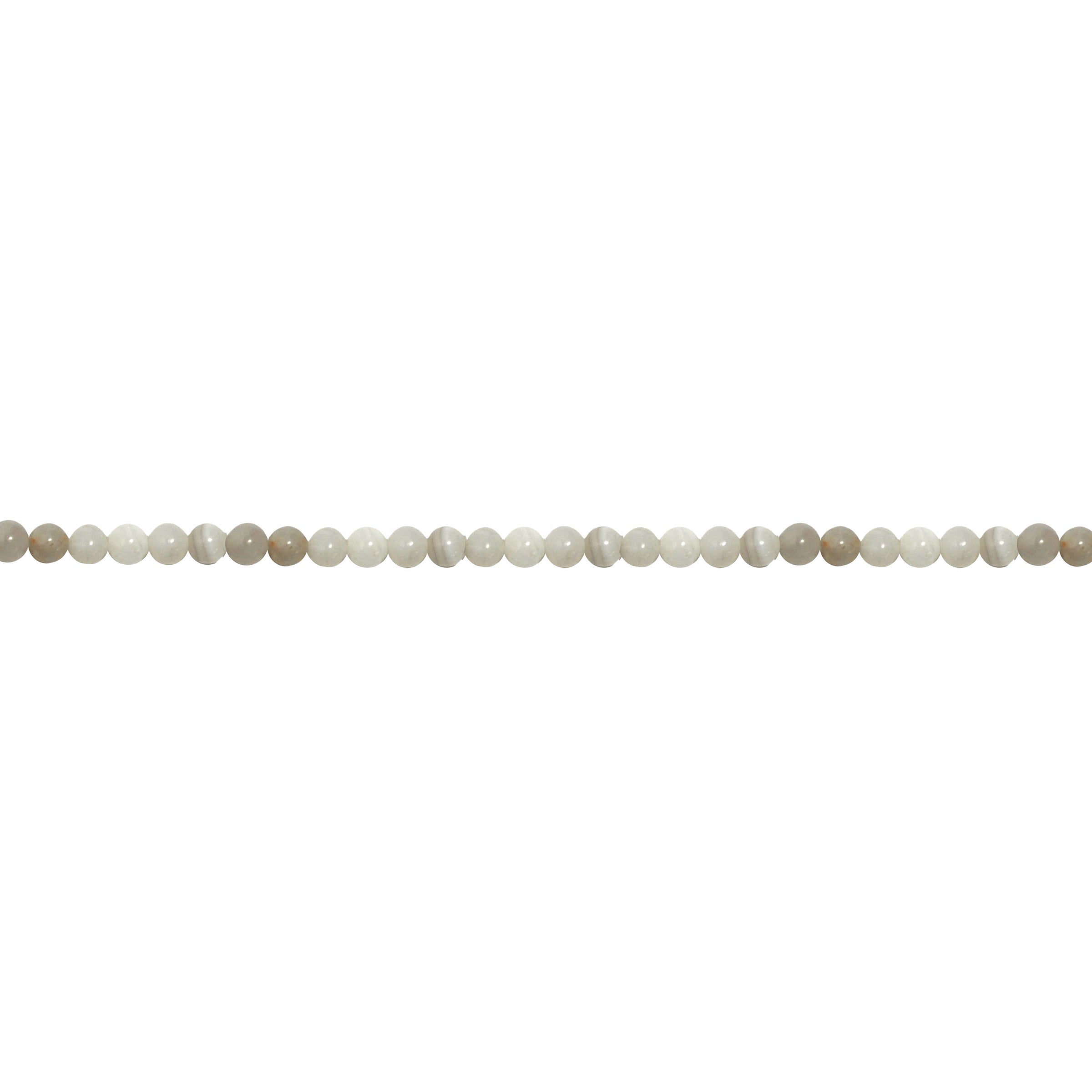 4mm White Crazy Agate - Round