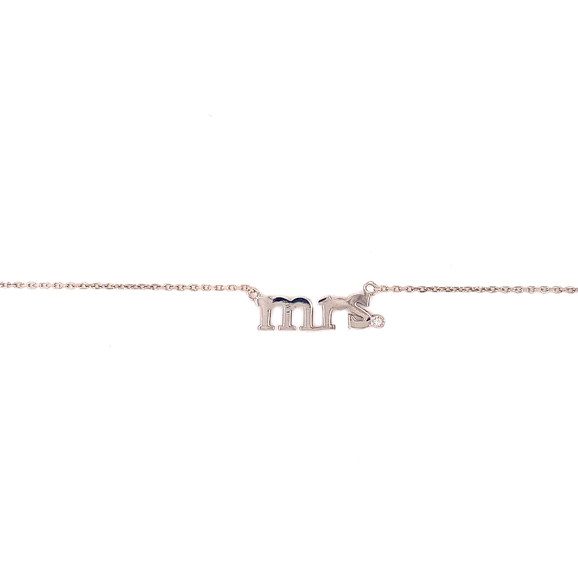 CZ Mrs. Necklace - Sterling Silver