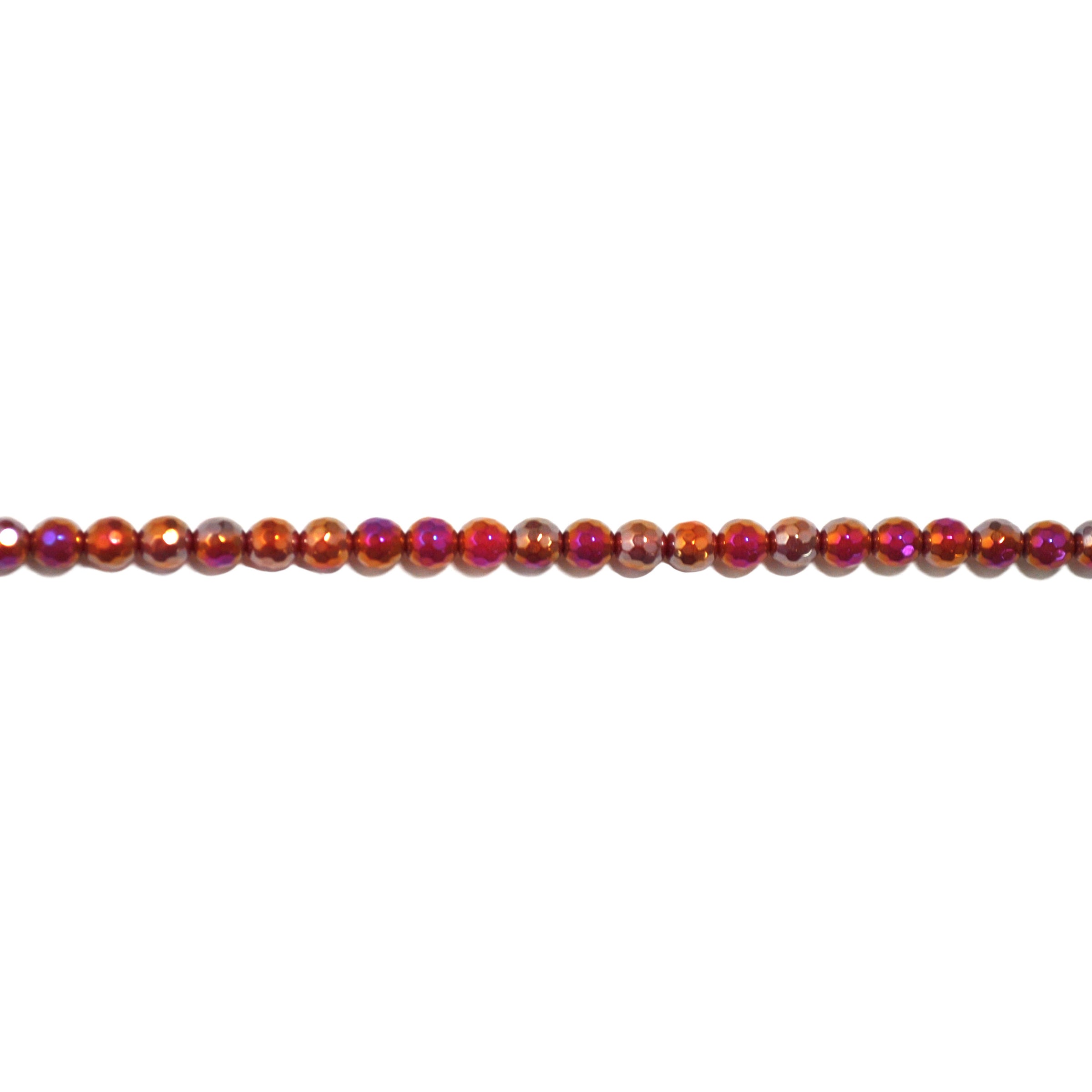 6mm Iridescent Plated Red Agate - Faceted