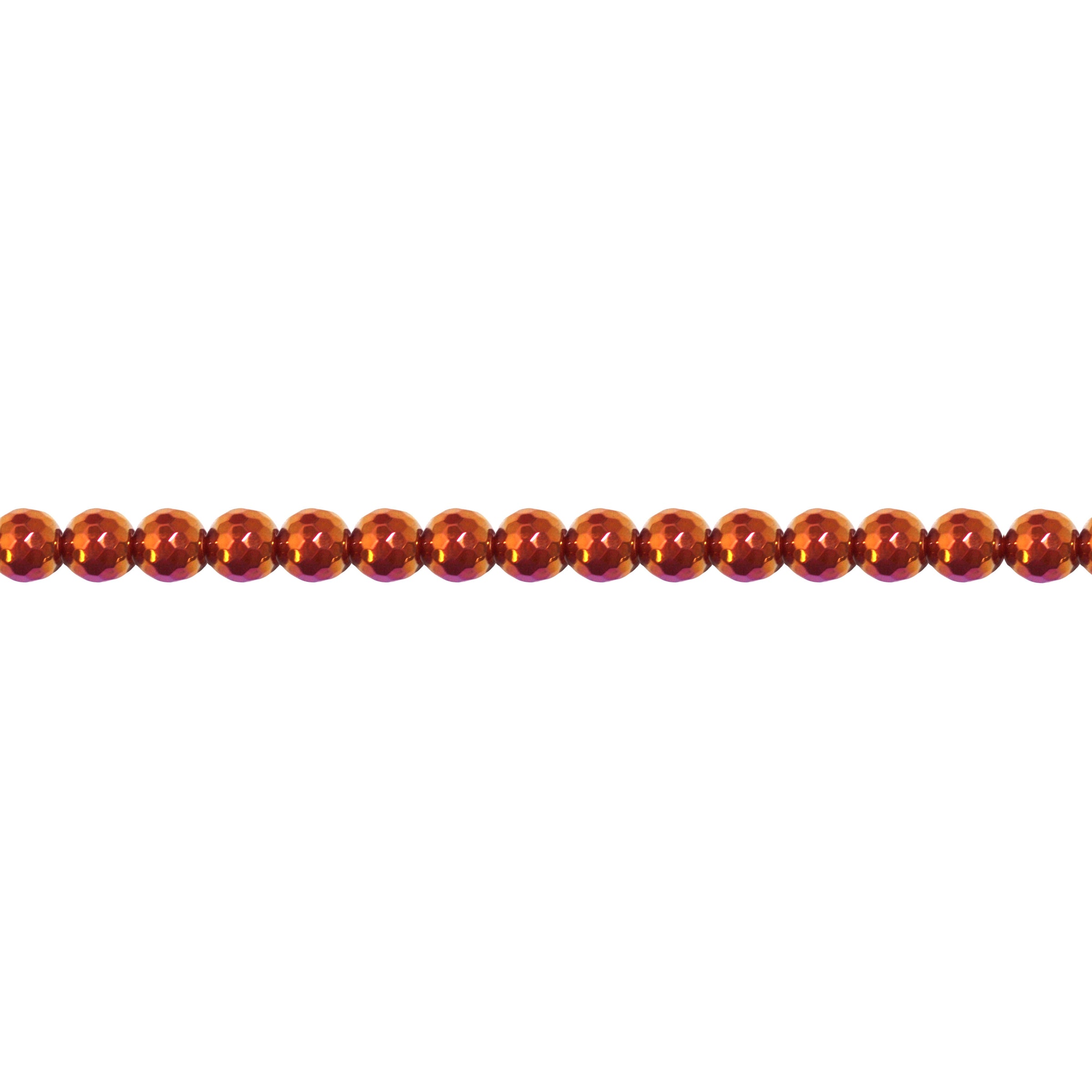 8mm Iridescent Plated Red Agate - Faceted