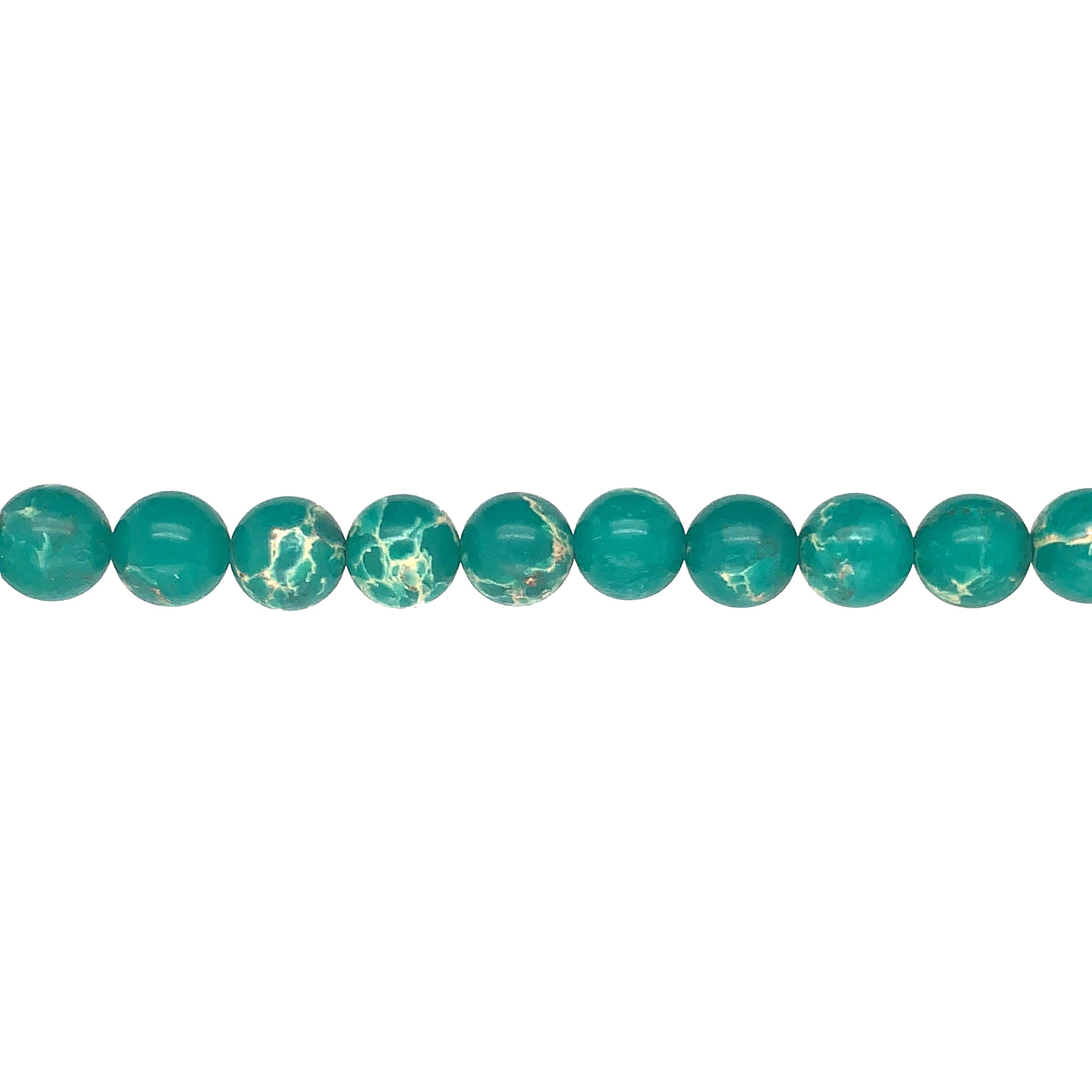 8mm Teal Impression Jasper - Round