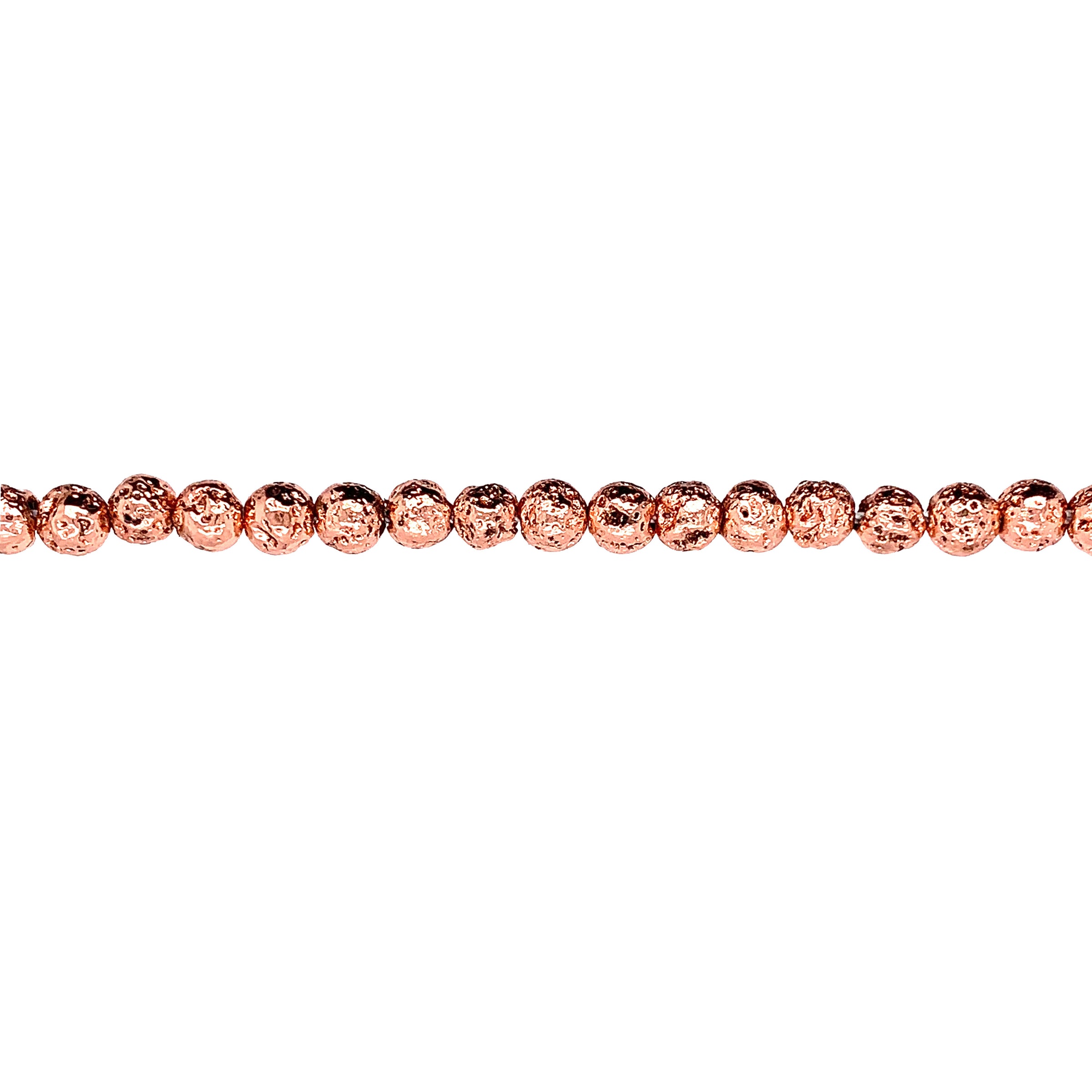 6mm Rose Gold Plated Lava - Round