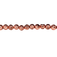 7mm Rose Gold Plated Lava - Round
