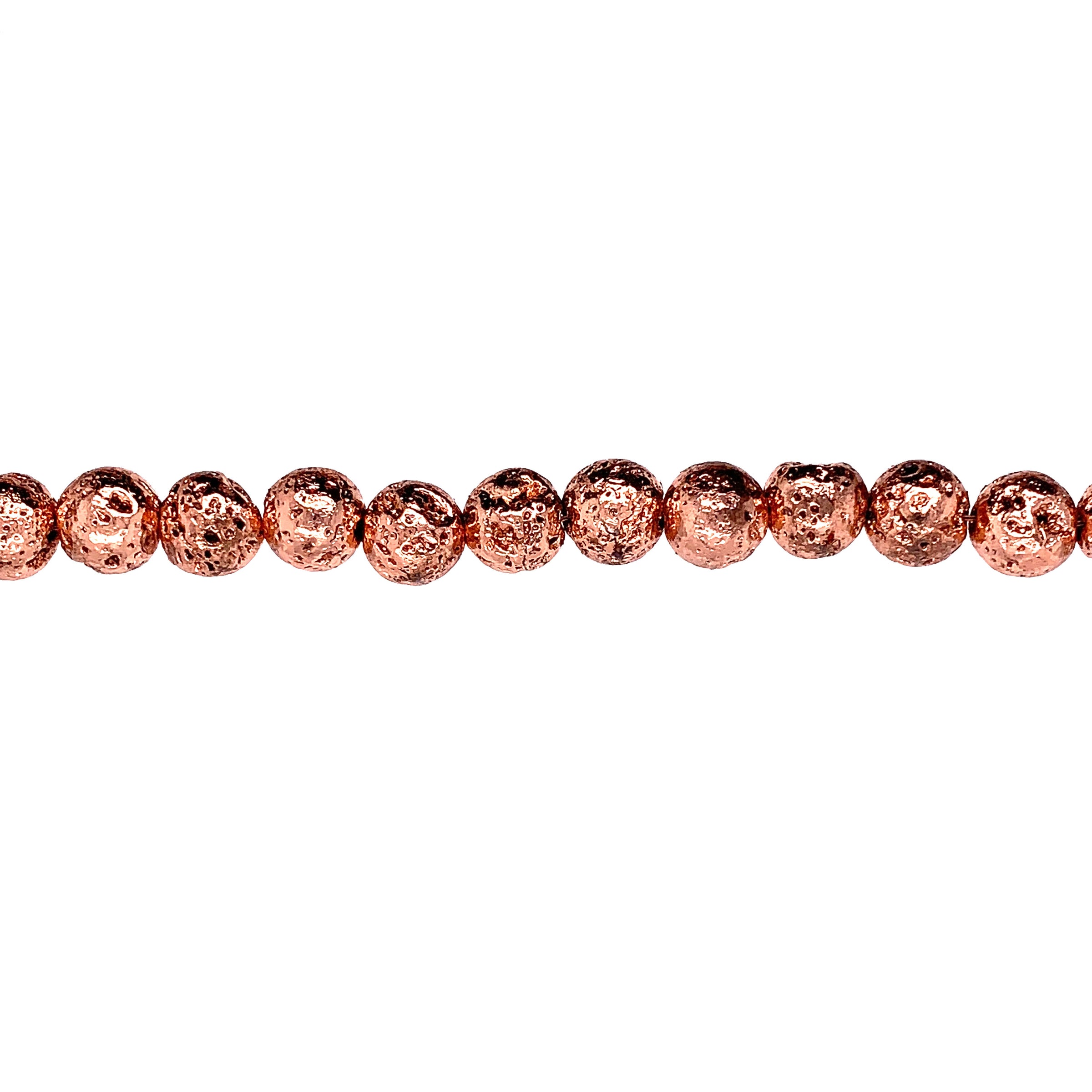 7mm Rose Gold Plated Lava - Round