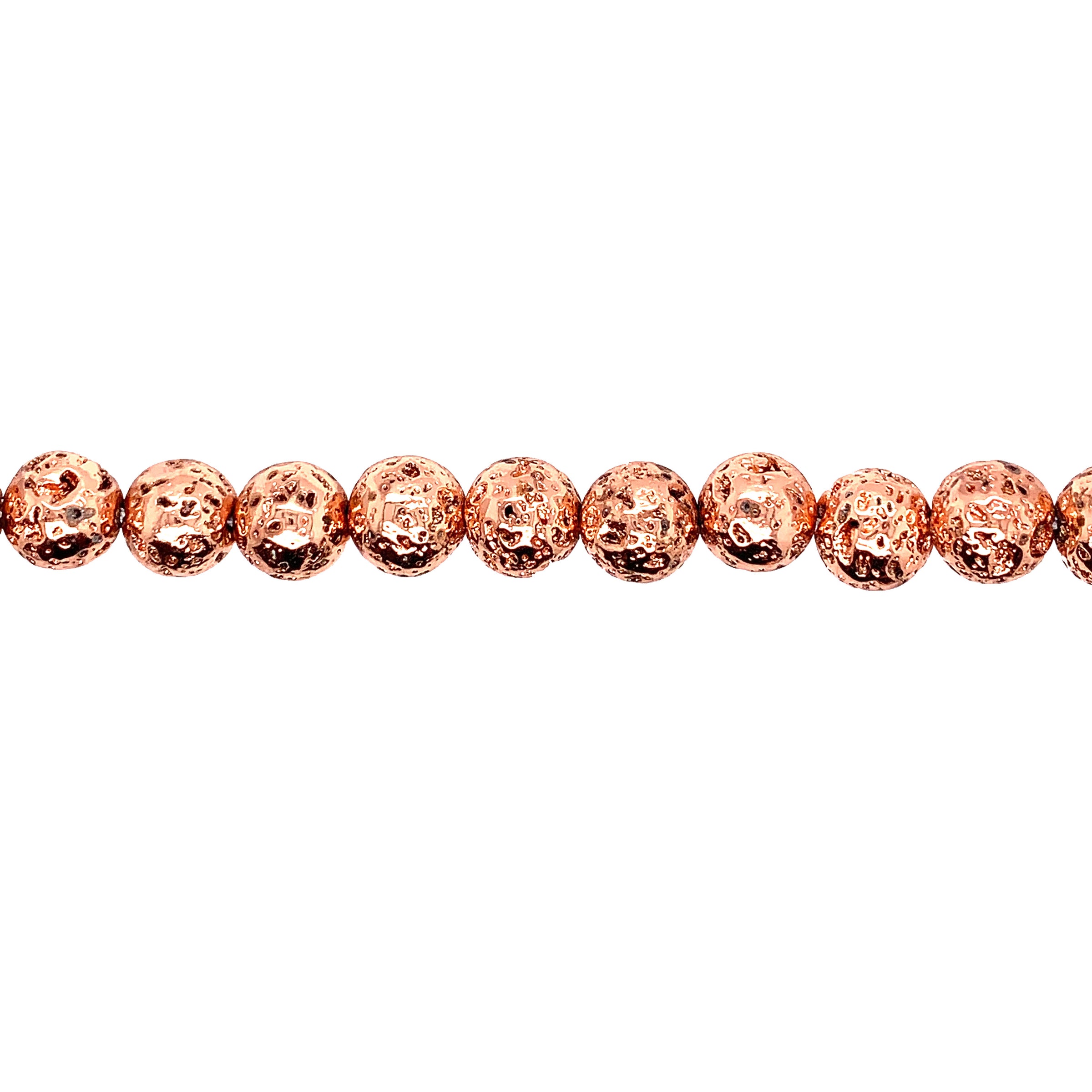 9mm Rose Gold Plated Lava - Round