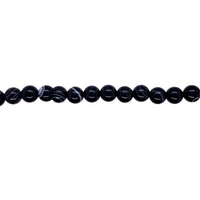 6mm Black & Gray Banded Agate - Round