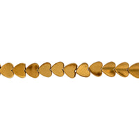 10mm Gold Hematite Hearts