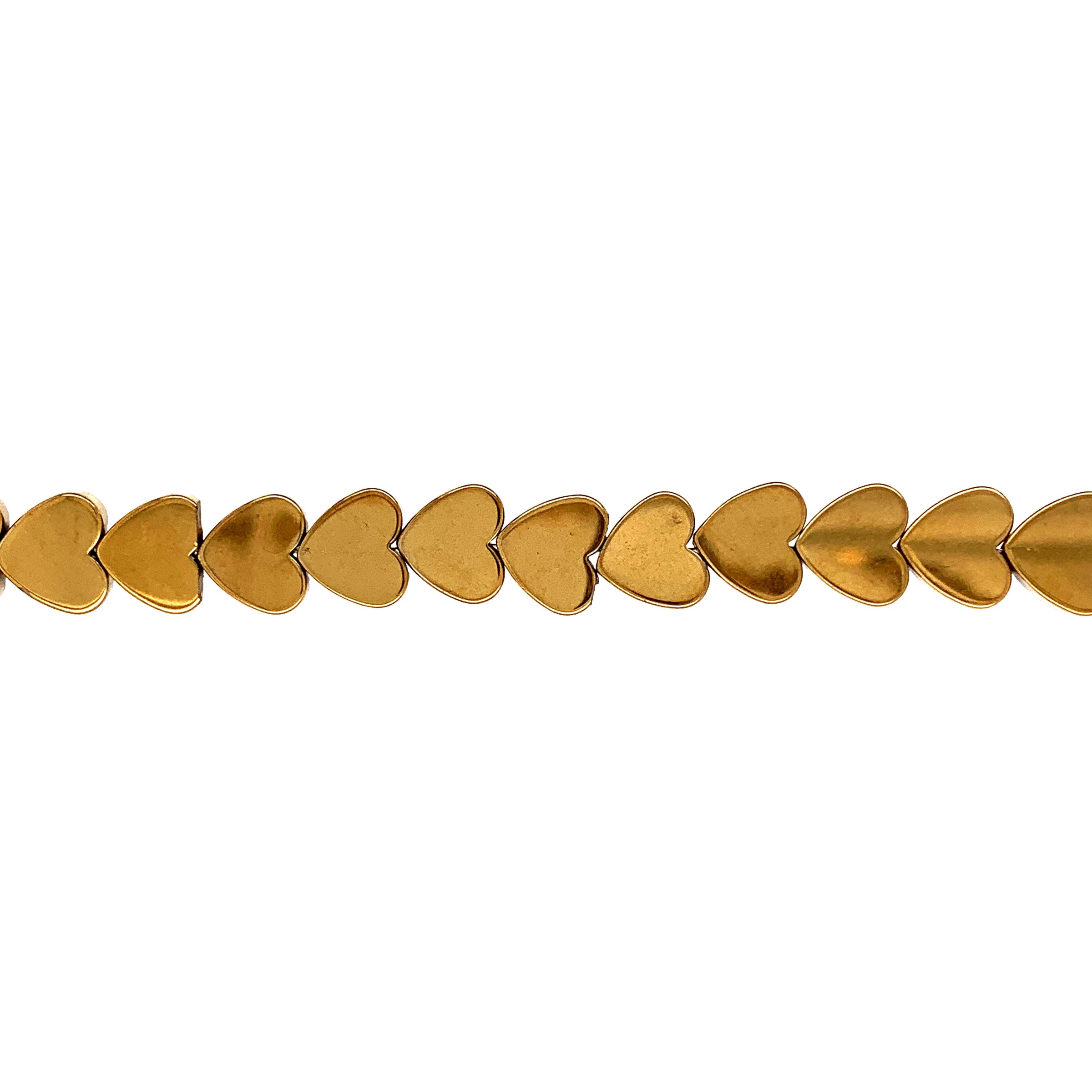 10mm Gold Hematite Hearts
